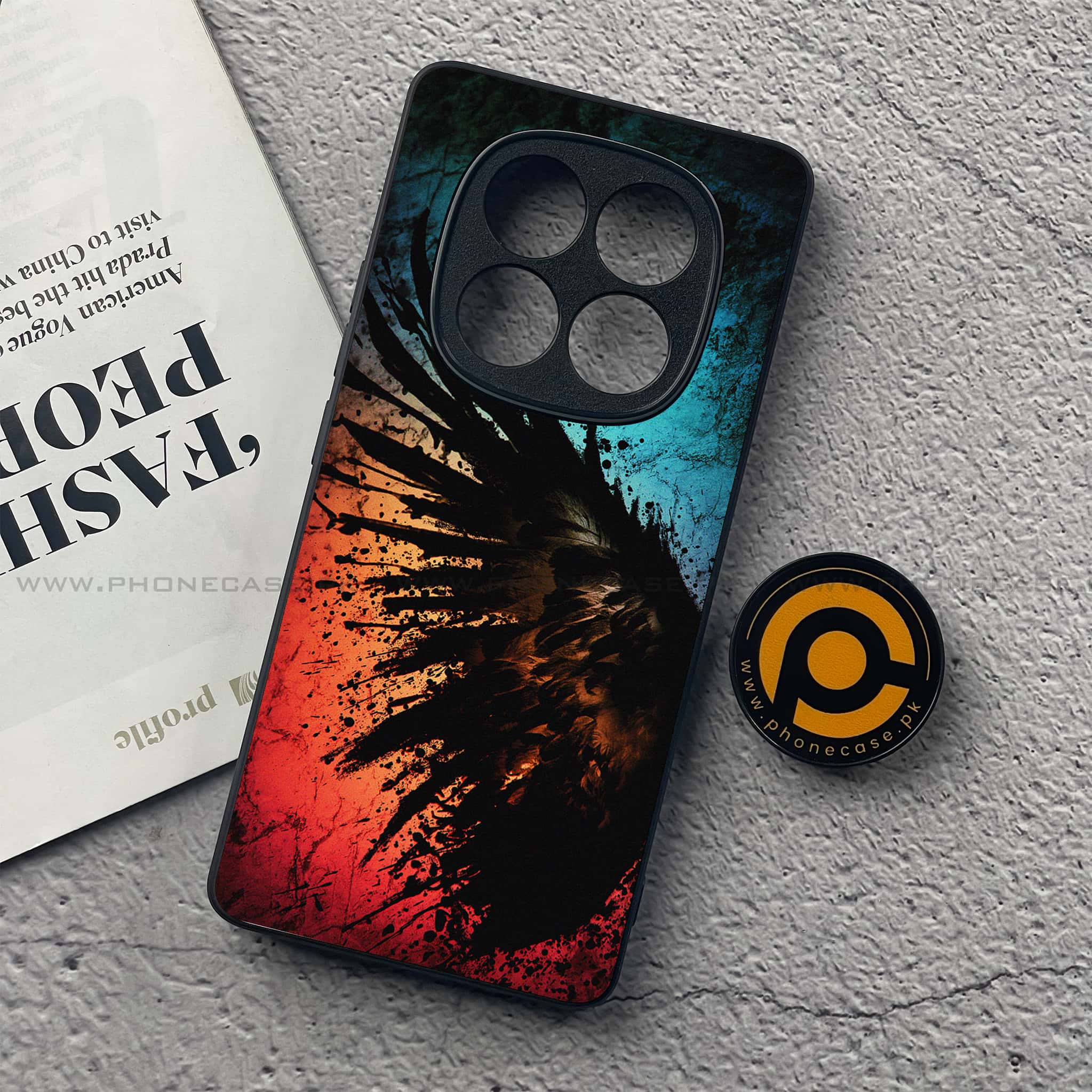 Redmi Note 14 Pro Plus 5G - Angel Wings 2.0 Series - Premium Printed Glass soft Bumper shock Proof Case