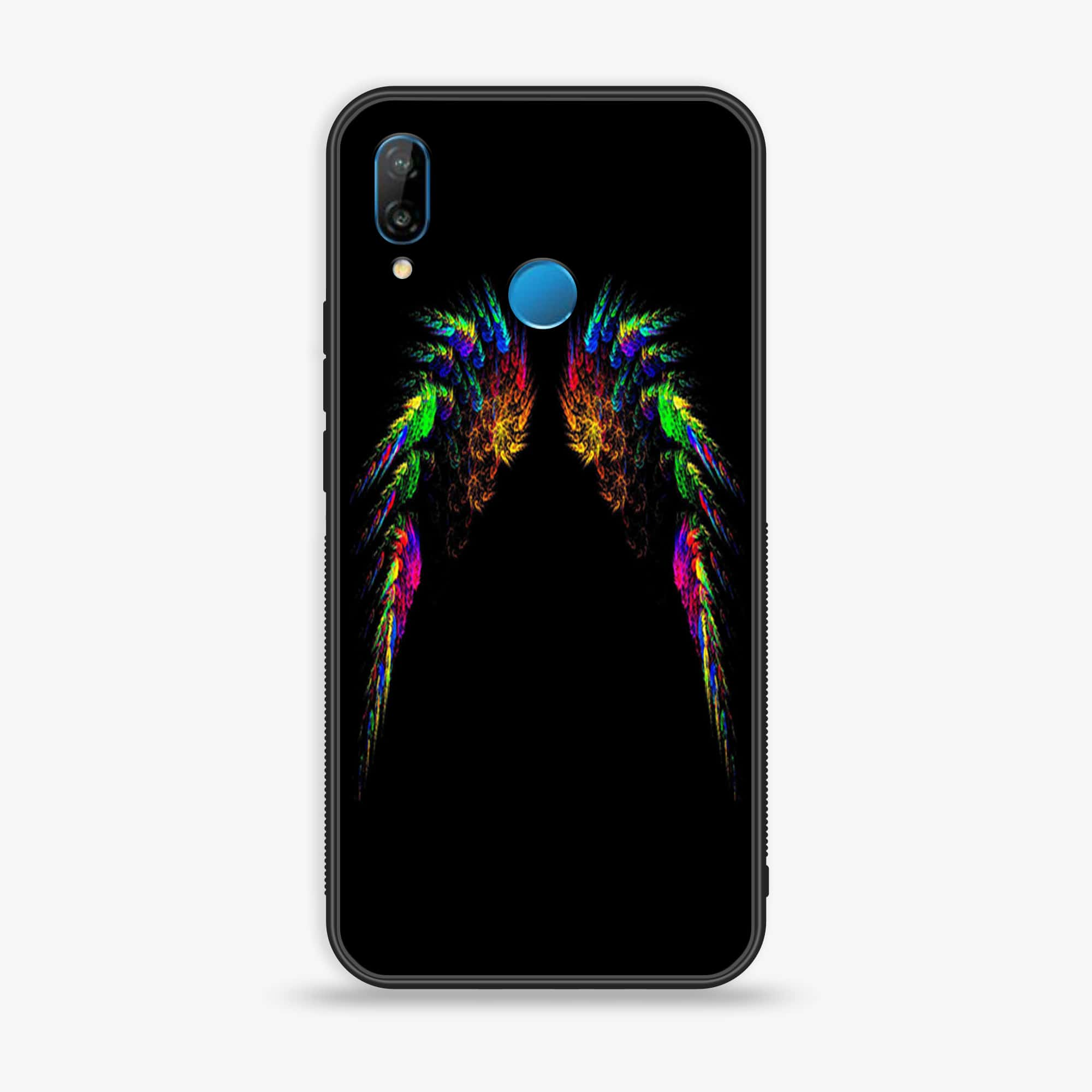 Huawei P20 lite - Angel Wings Series - Premium Printed Glass soft Bumper shock Proof Case