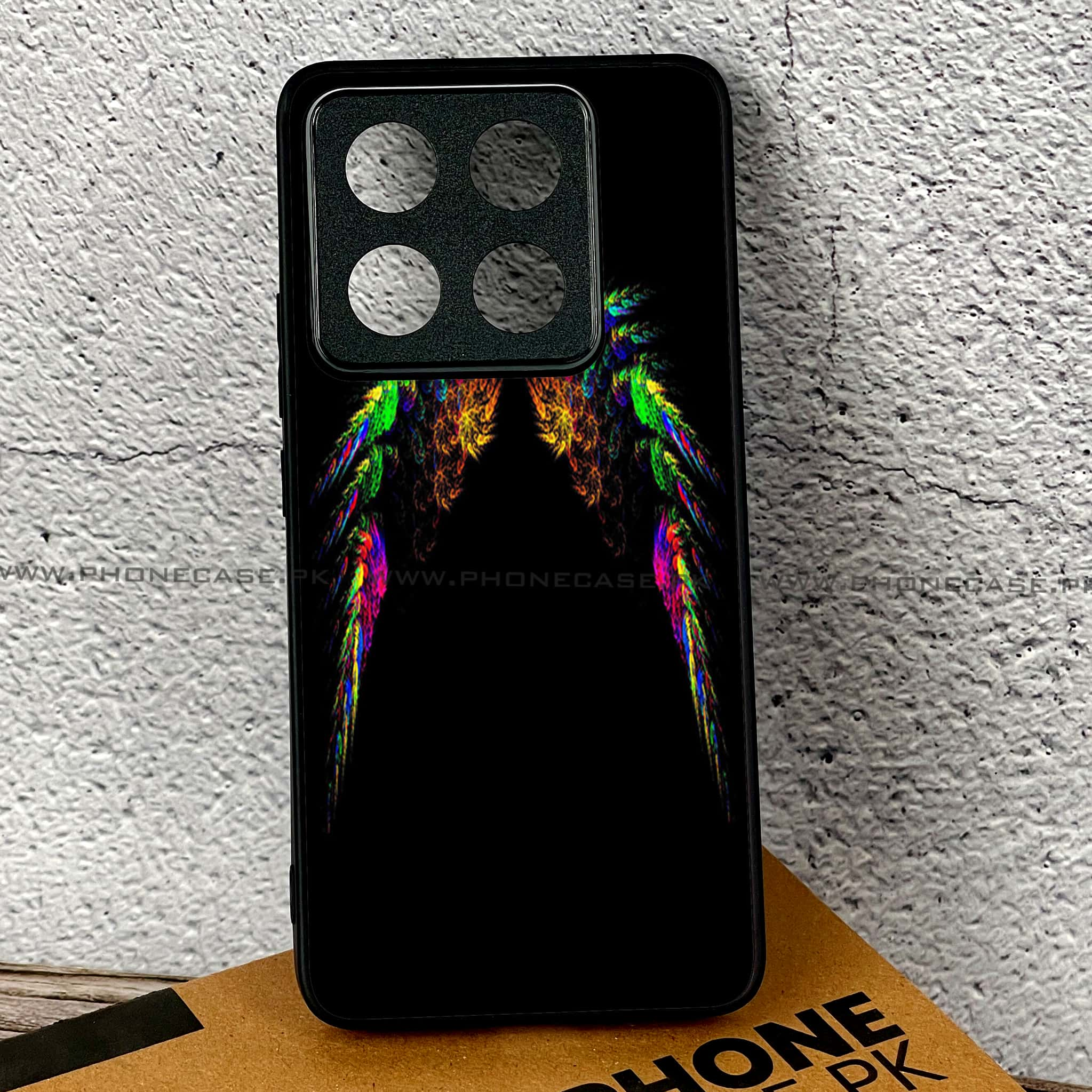 Xiaomi 14T - Angel Wings Series - Premium Printed Glass soft Bumper shock Proof Case