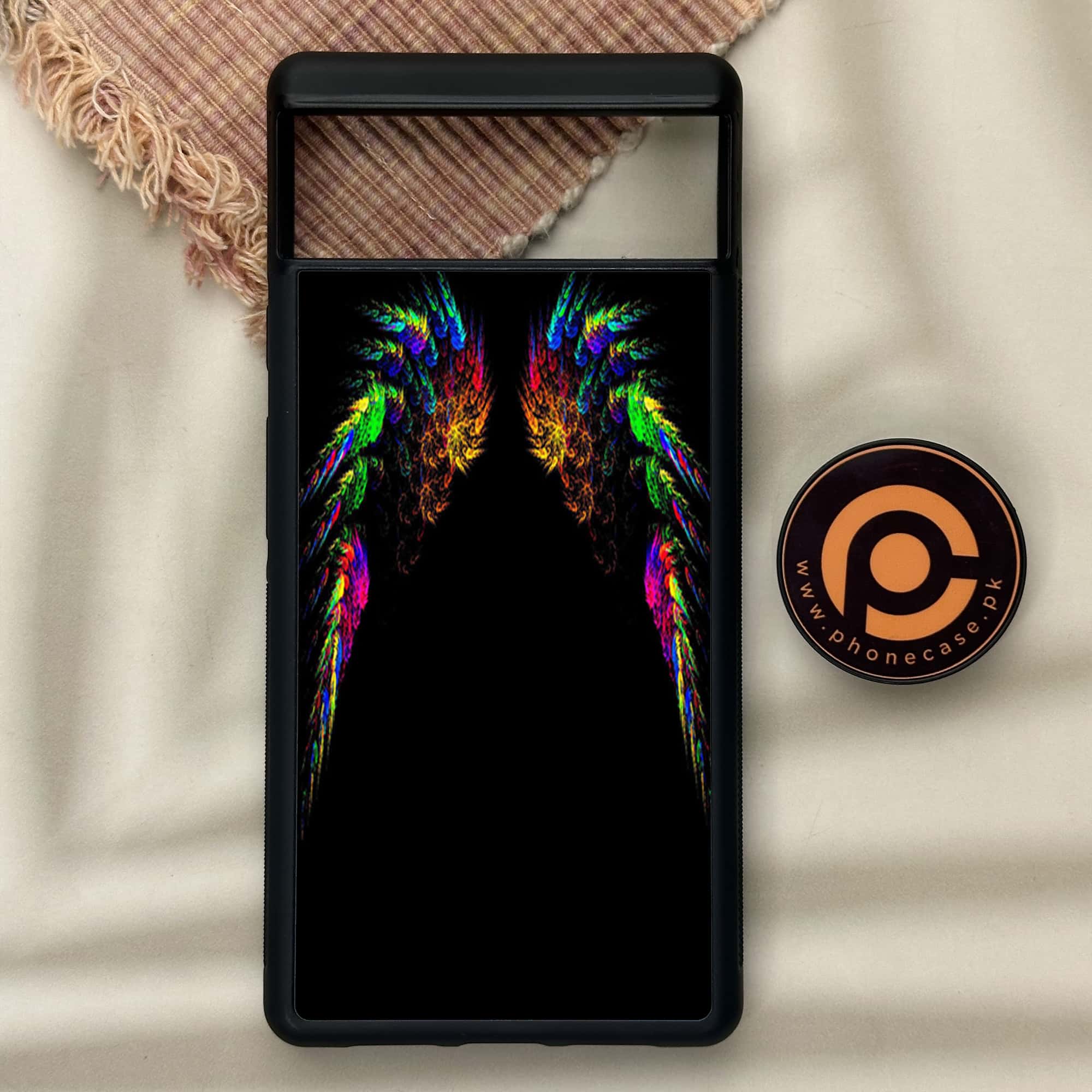 Google Pixel 6 - Angel Wings Series - Premium Metal Printed soft Bumper Shock Proof Case