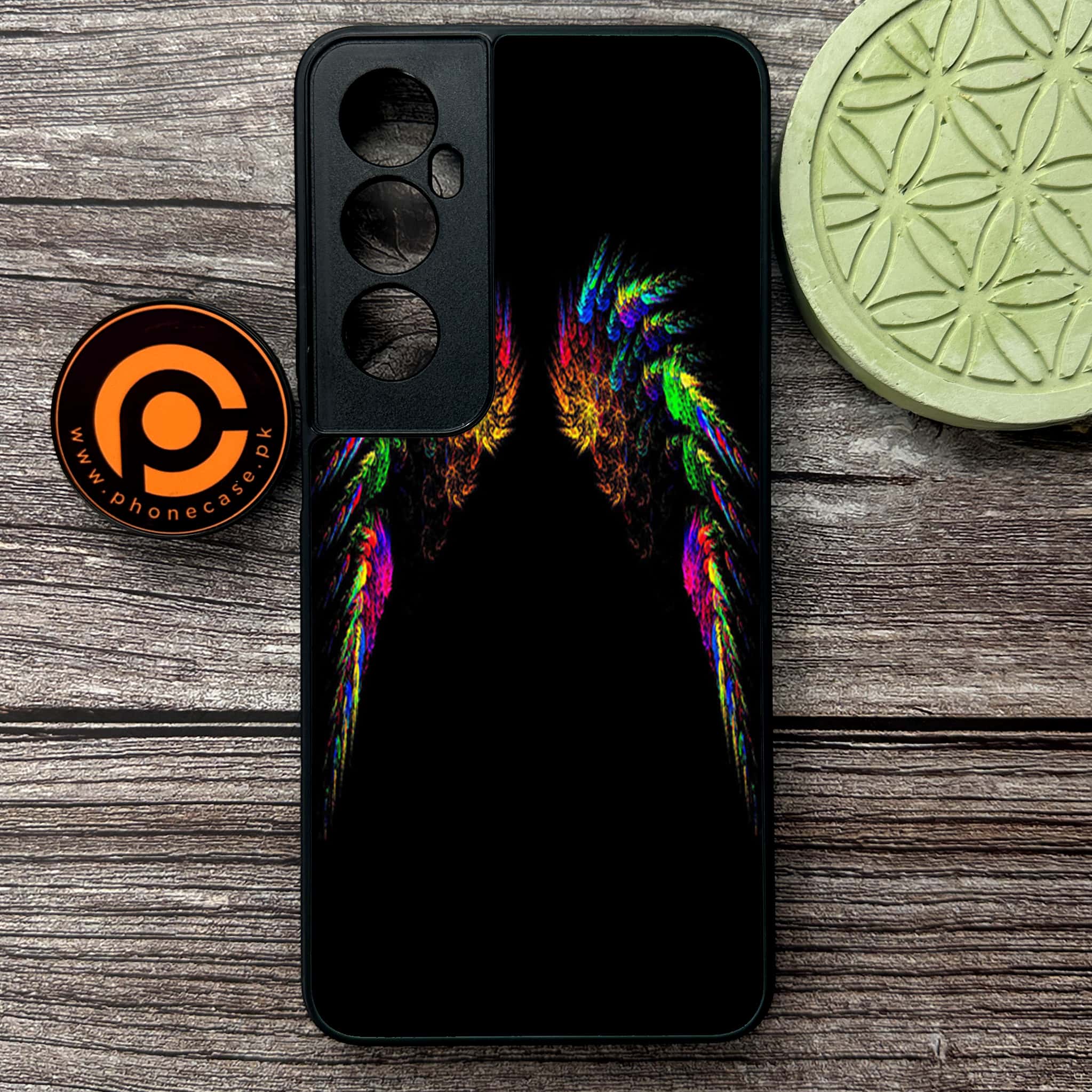 Realme C65  - Angel Wings Series - Premium Metal Printed soft Bumper shock Proof Case