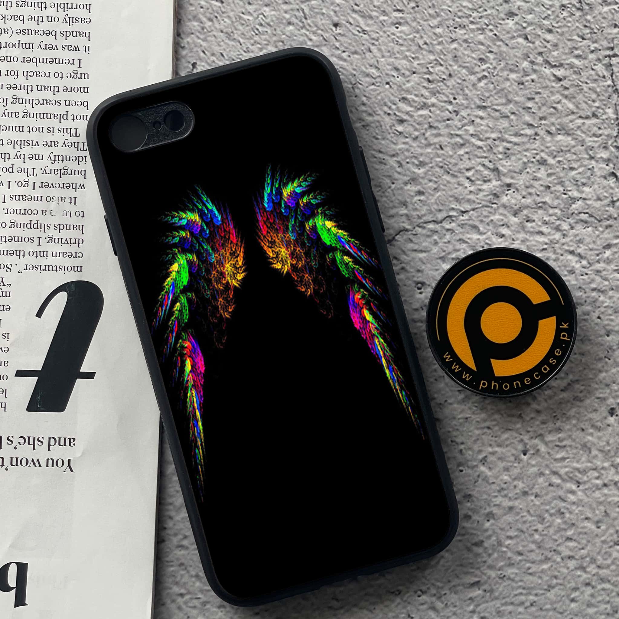 iPhone 7 / 8 - Angel wings Series - Premium Printed Glass soft Bumper shock Proof Case