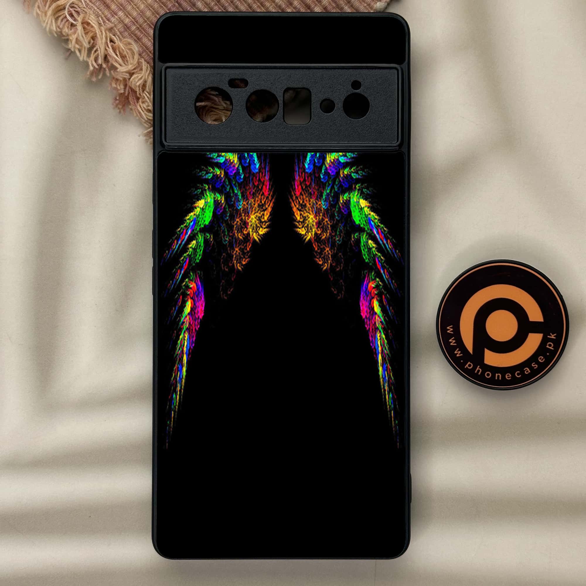 Google Pixel 6 Pro- Angel Wings Series - Premium Metal Printed soft Bumper Shock Proof Case