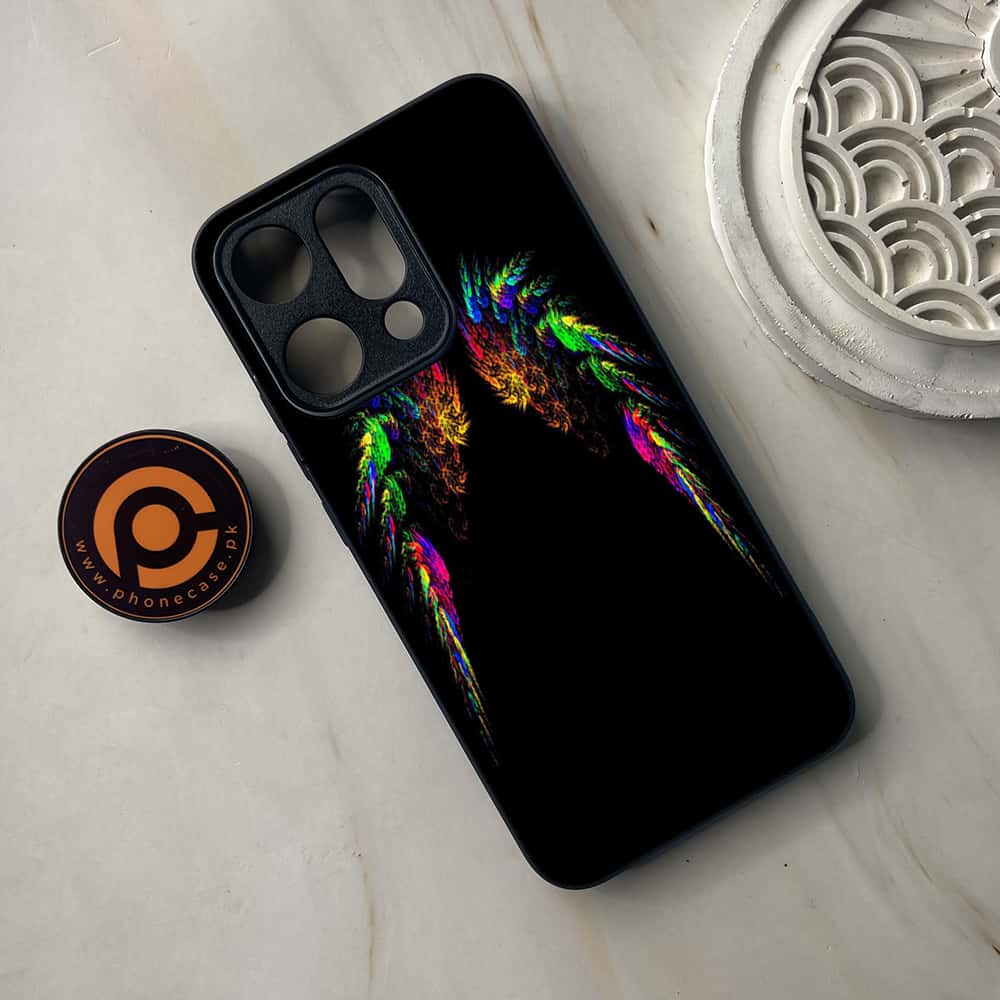 Oppo Reno 14 5G - Angel Wings Series - Premium Metal Printed soft Bumper shock Proof Case
