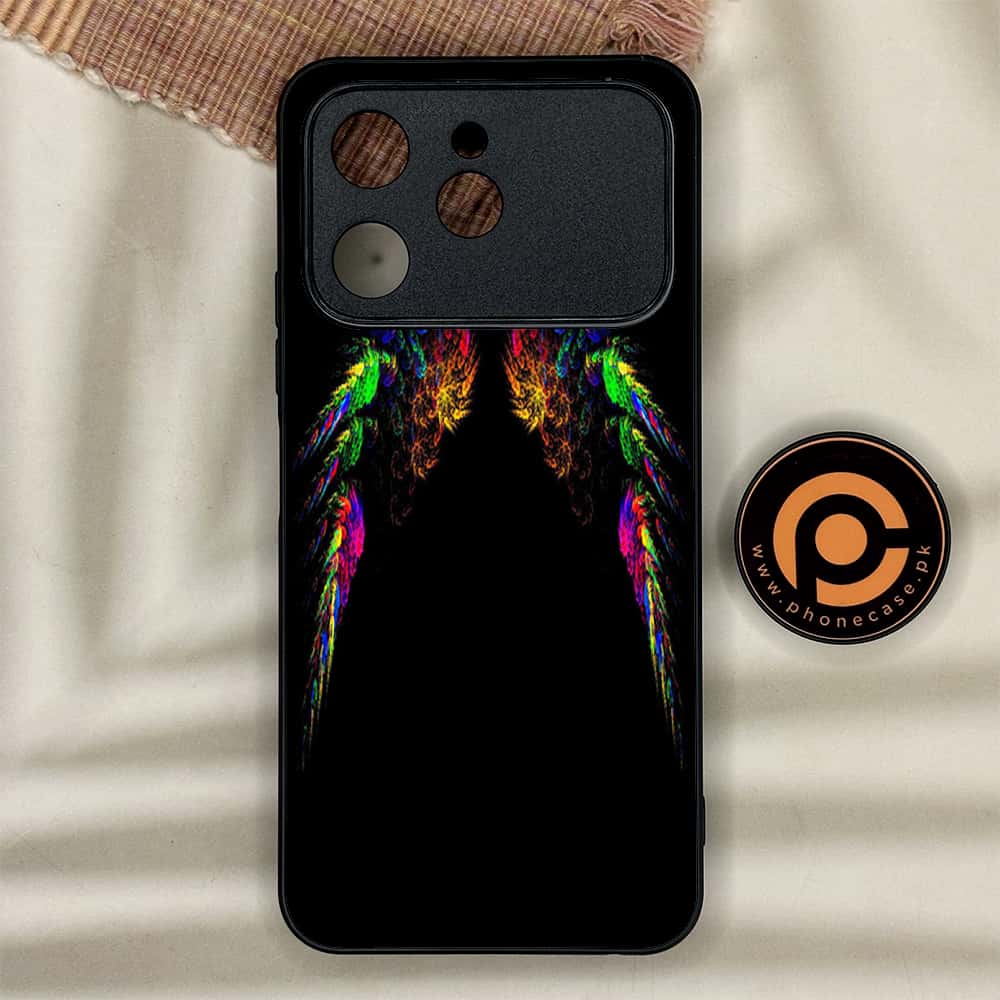 Tecno Spark 40 - Angel Wings Series - Premium Metal Printed soft Bumper shock Proof Case