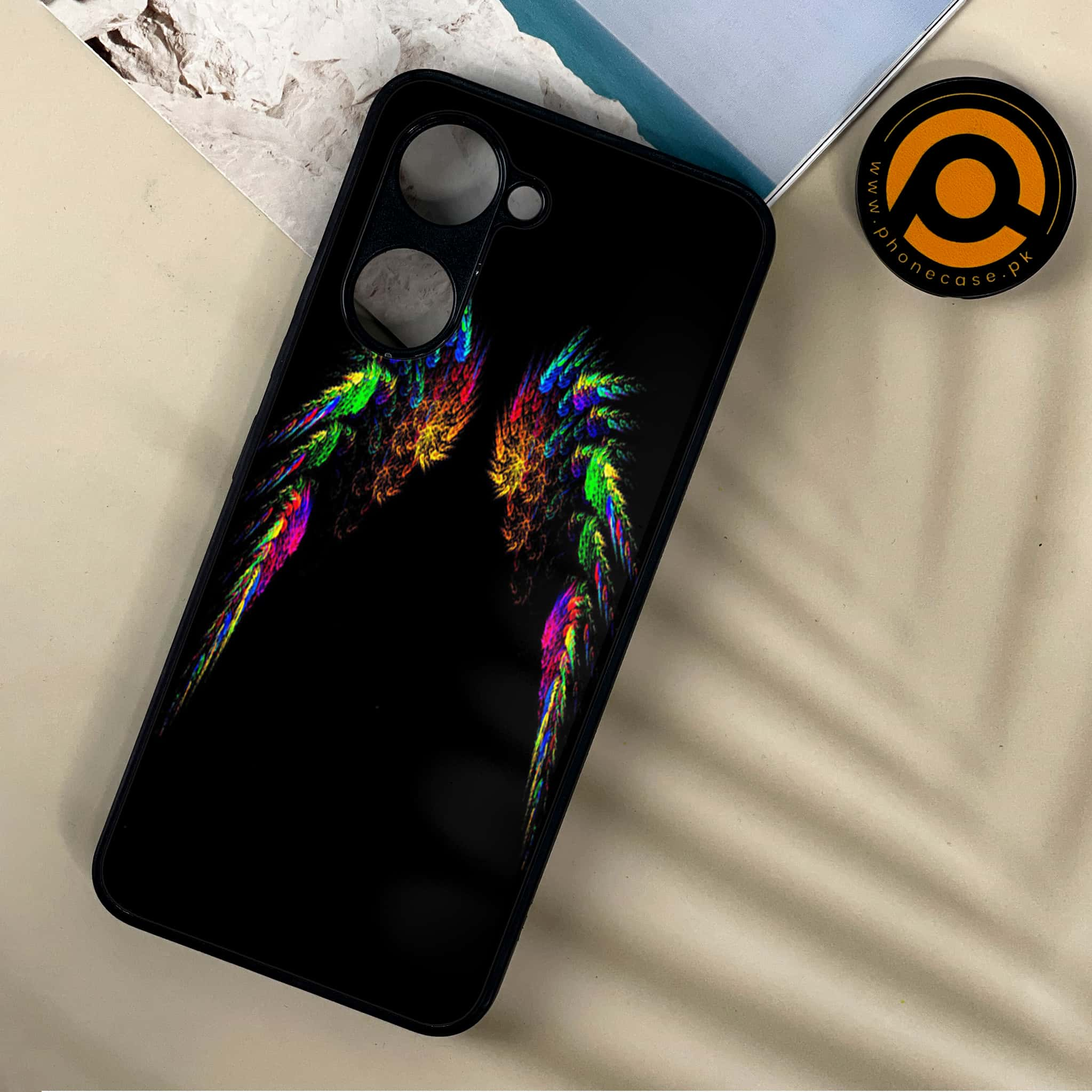 Vivo Y03 - Angel Wings Series - Premium Printed Metal soft Bumper shock Proof Case