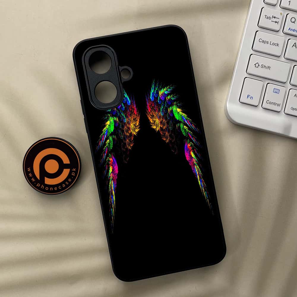 Tecno Spark Go 2 - Angel Wings Series - Premium Metal Printed soft Bumper Shock Proof Case