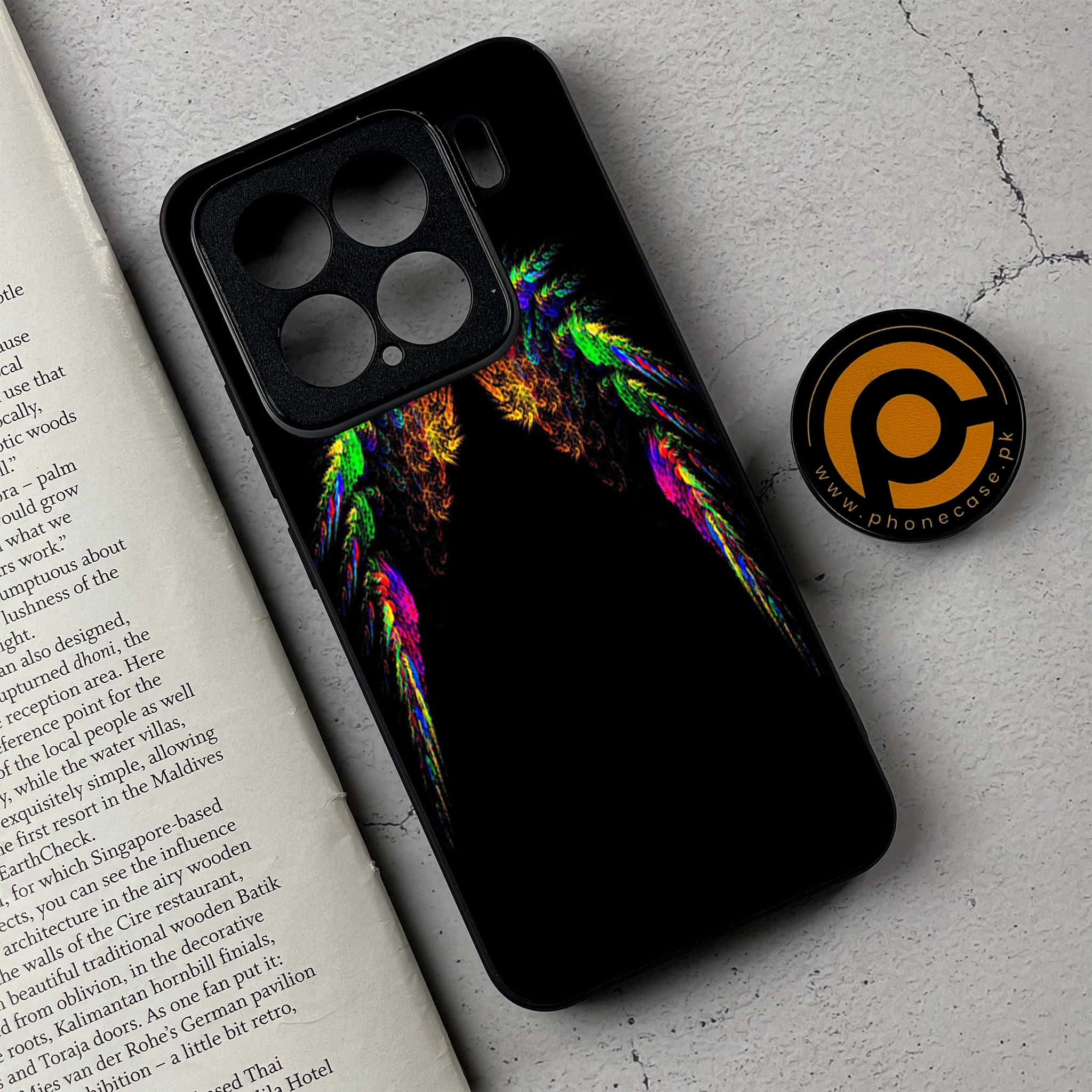 Xiaomi 15 - Angel Wings Series - Premium Metal Printed soft Bumper shock Proof Case