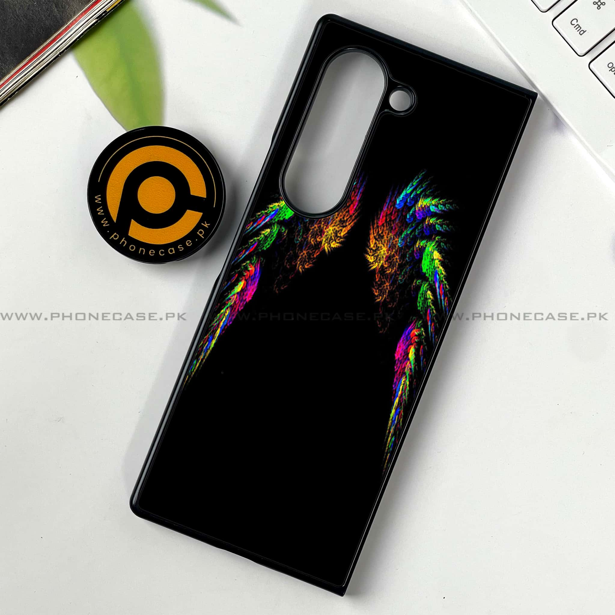 Samsung Galaxy Z Fold 6 - Angel Wings Series - Premium Printed Metal soft Bumper shock Proof Case