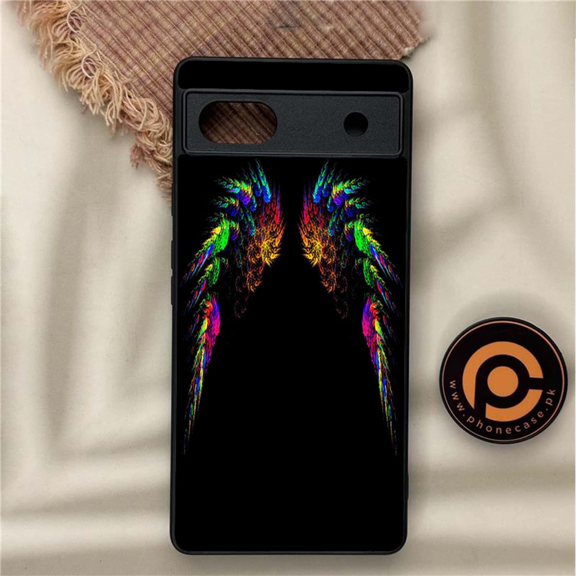 Google Pixel 6A - Angel Wings Series - Premium Metal Printed soft Bumper Shock Proof Case