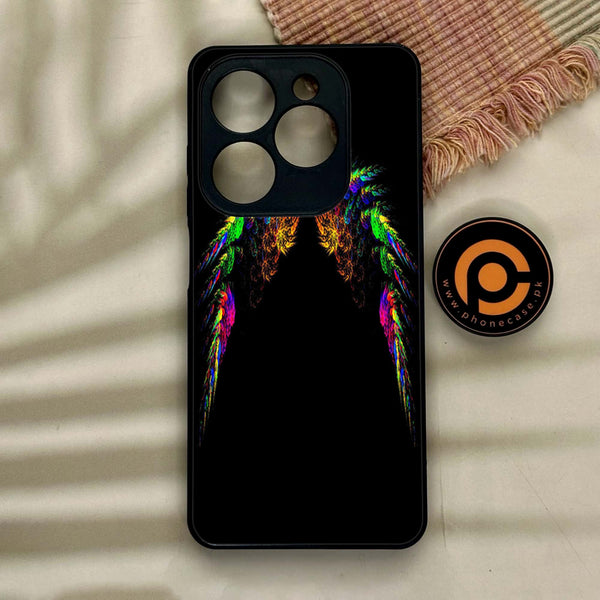 Tecno Spark GO 2024/ Smart 8/ Spark 20/ 20c/ Pop 8/ Hot 40i - Angel Wings Design 10- Premium Metal Printed soft Bumper Shock Proof Case CS-11702