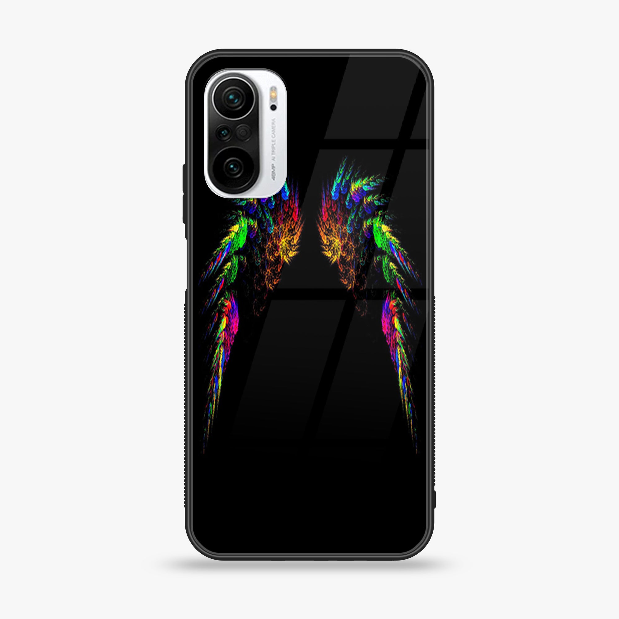 Xiaomi Poco F3 - Angel Wing Series - Premium Printed Glass soft Bumper shock Proof Case