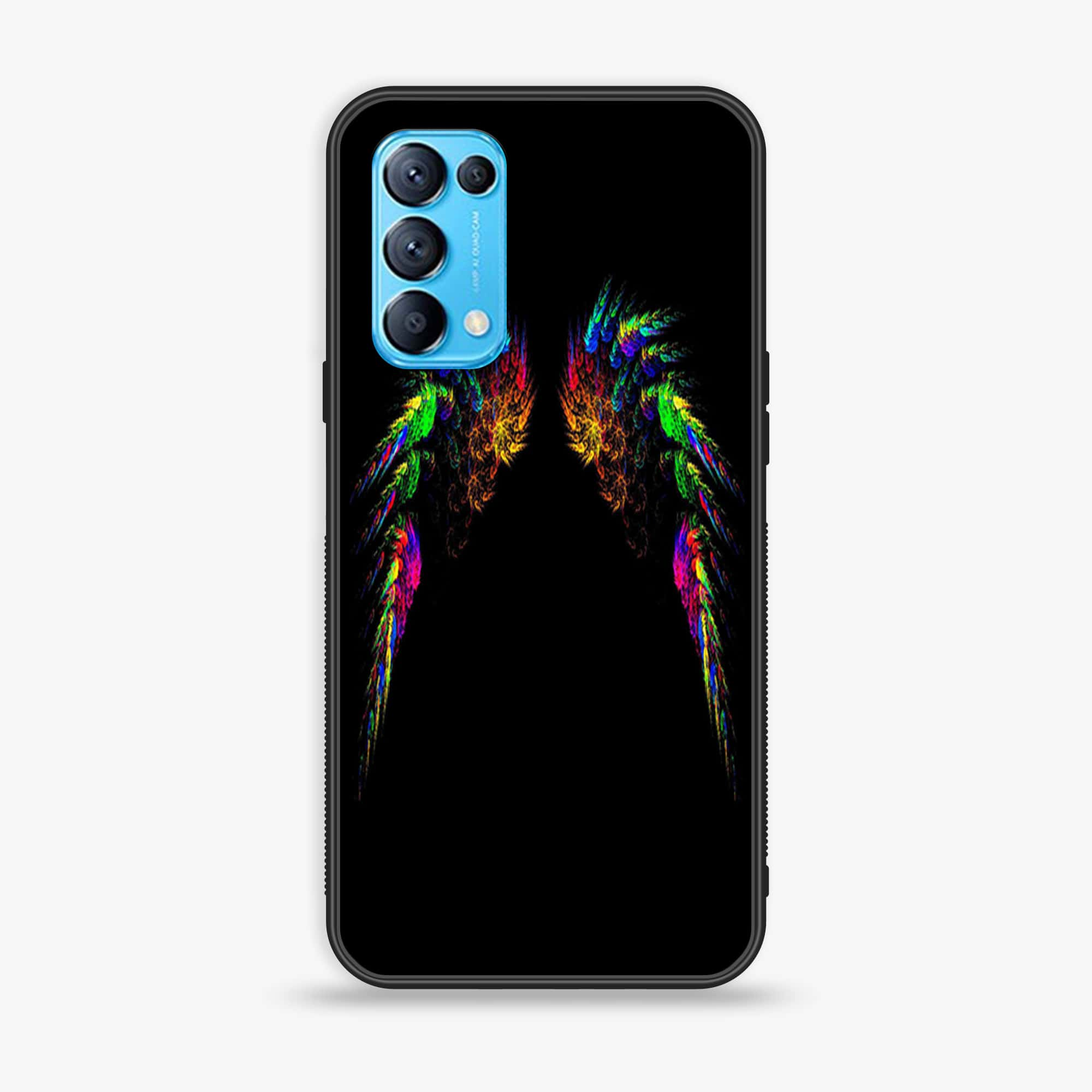 Oppo Reno 5 Angel Wing Series Premium Printed Glass soft Bumper shock Proof Case