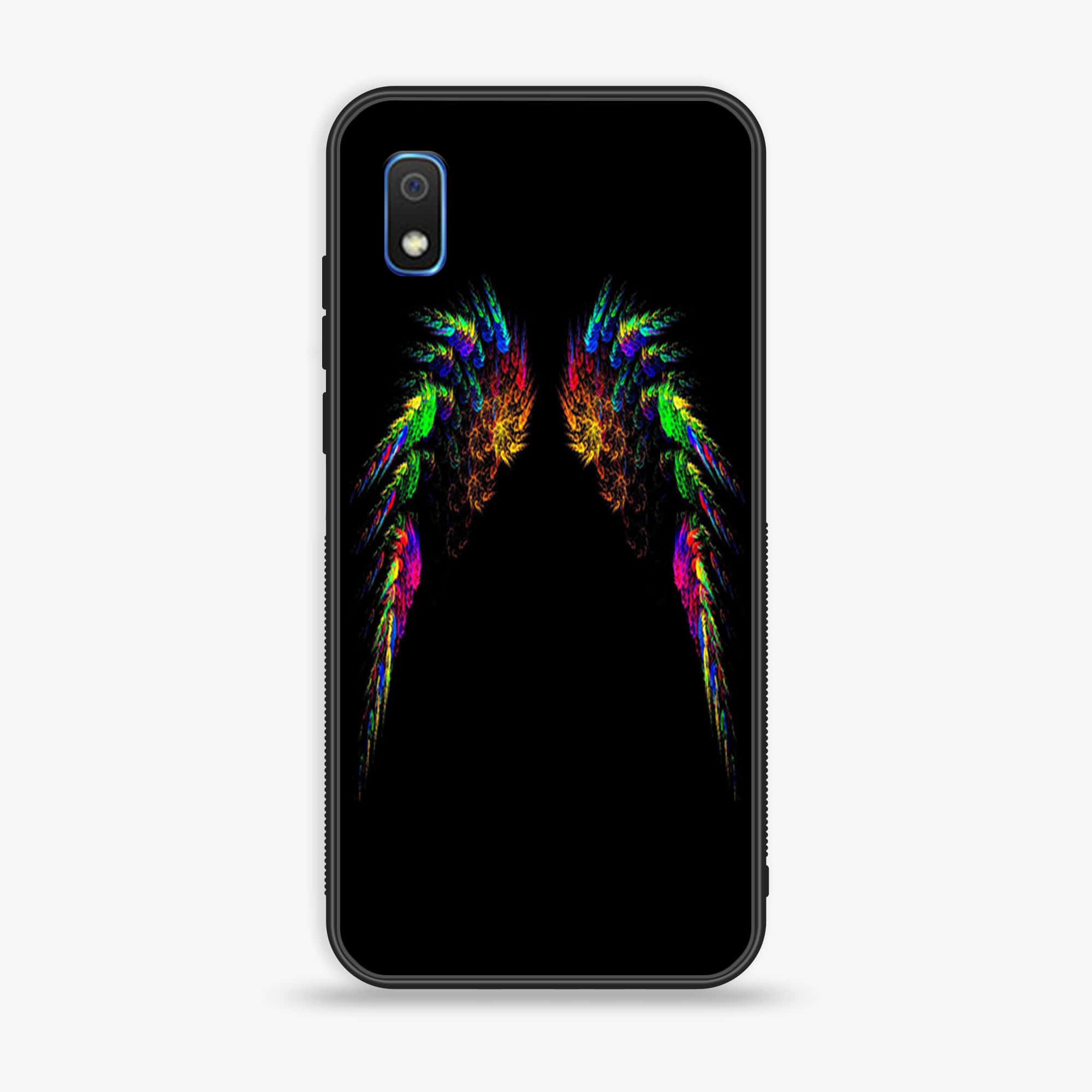 Samsung Galaxy A10 - Angel Wings Series - Premium Printed Glass soft Bumper shock Proof Case