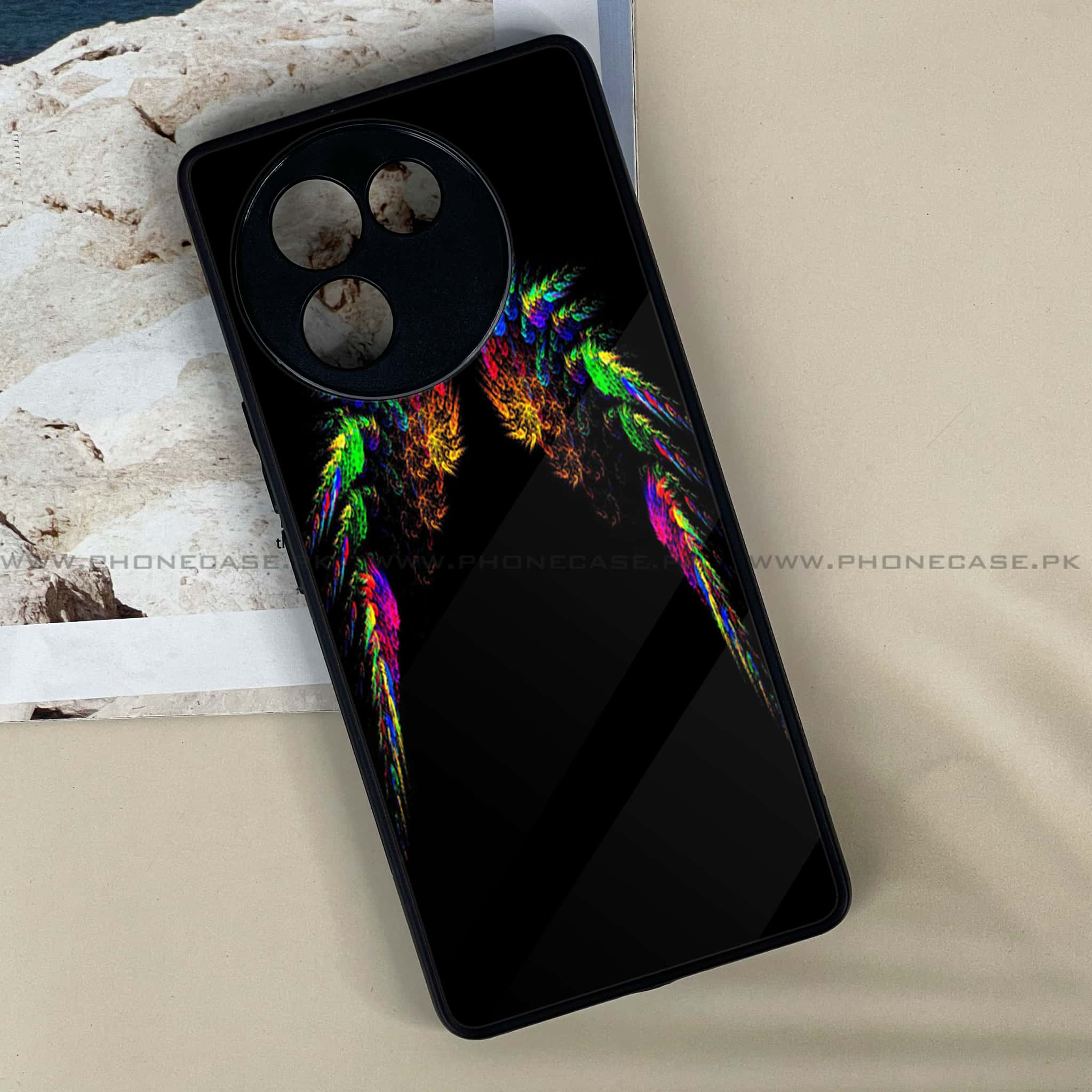 Vivo V30E - Angel Wings Series - Premium Printed Metal soft Bumper shock Proof Case