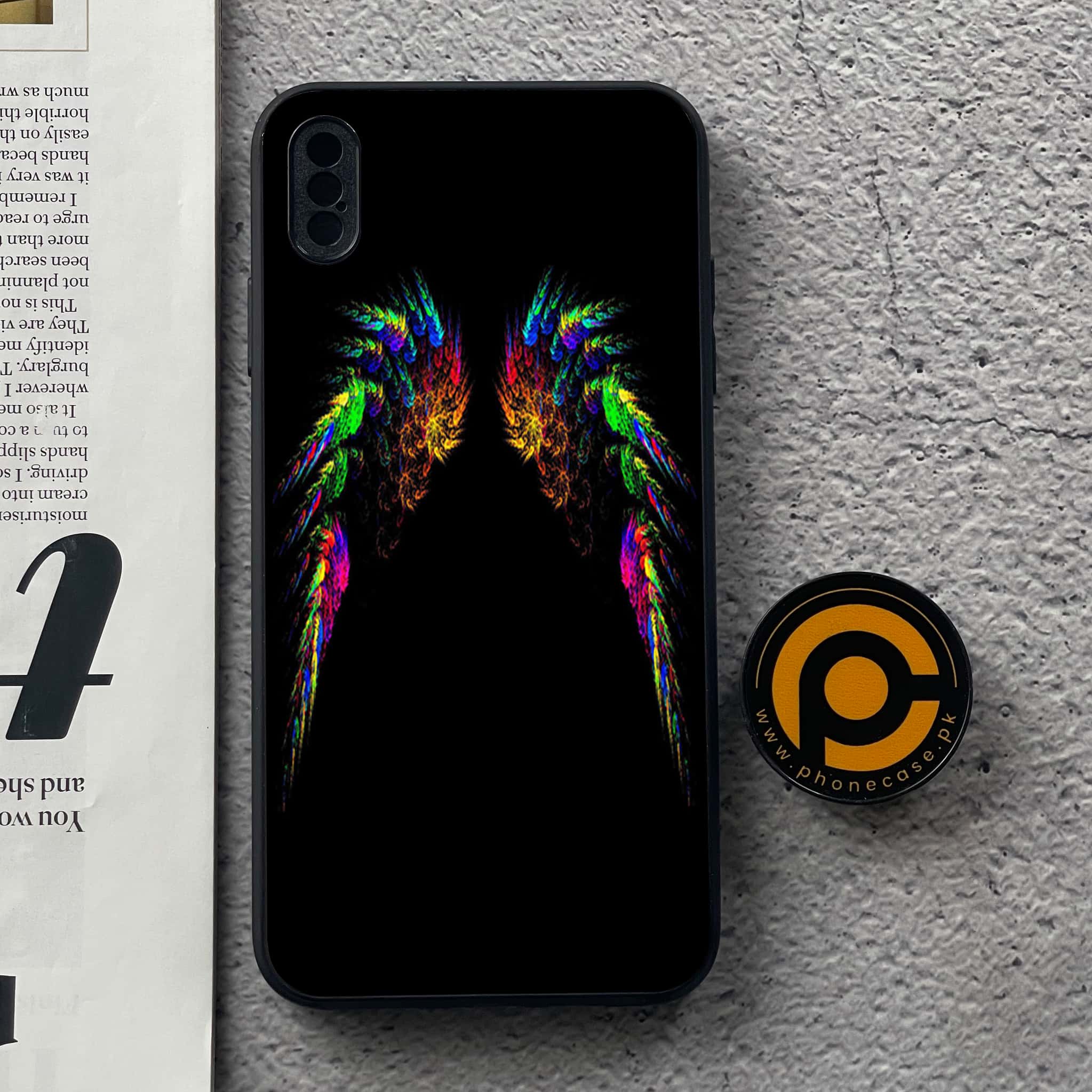 iPhone Xs Max - Angel Wing Series - Premium Metal Printed soft Bumper shock Proof Case