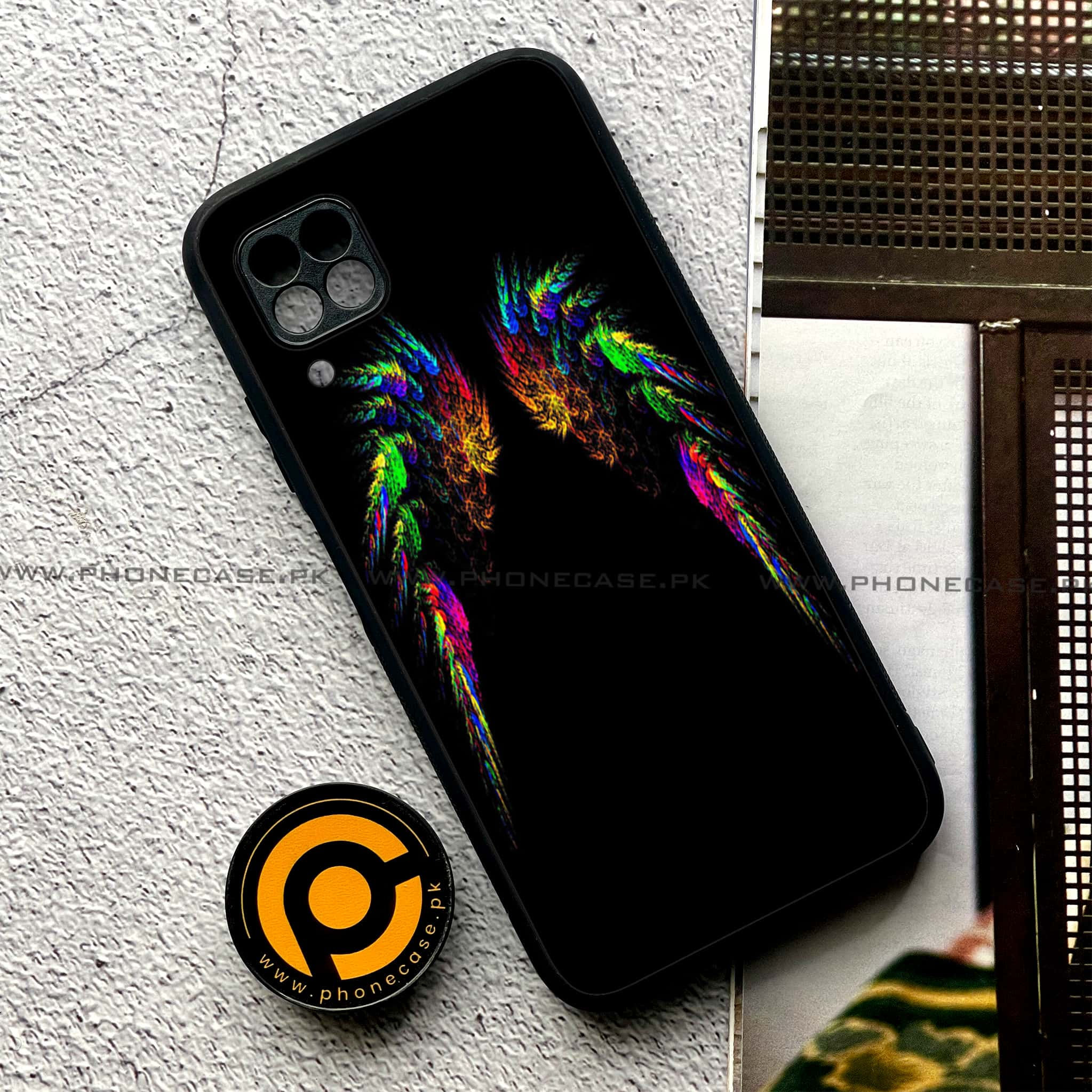 Huawei P40 Lite - Angel Wings Series - Premium Printed Glass soft Bumper shock Proof Case