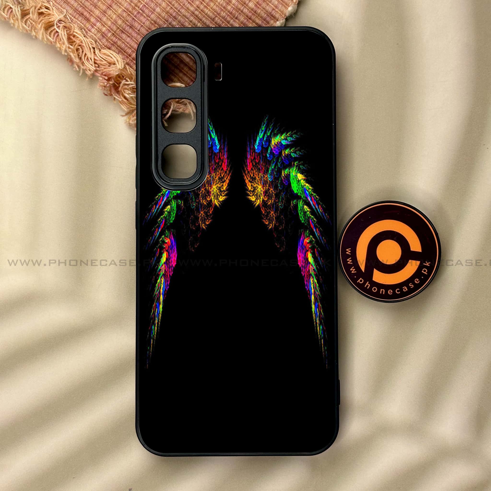 Infinix Hot 60 Pro - Angel Wings Series - Premium Metal Printed soft Bumper shock Proof Case