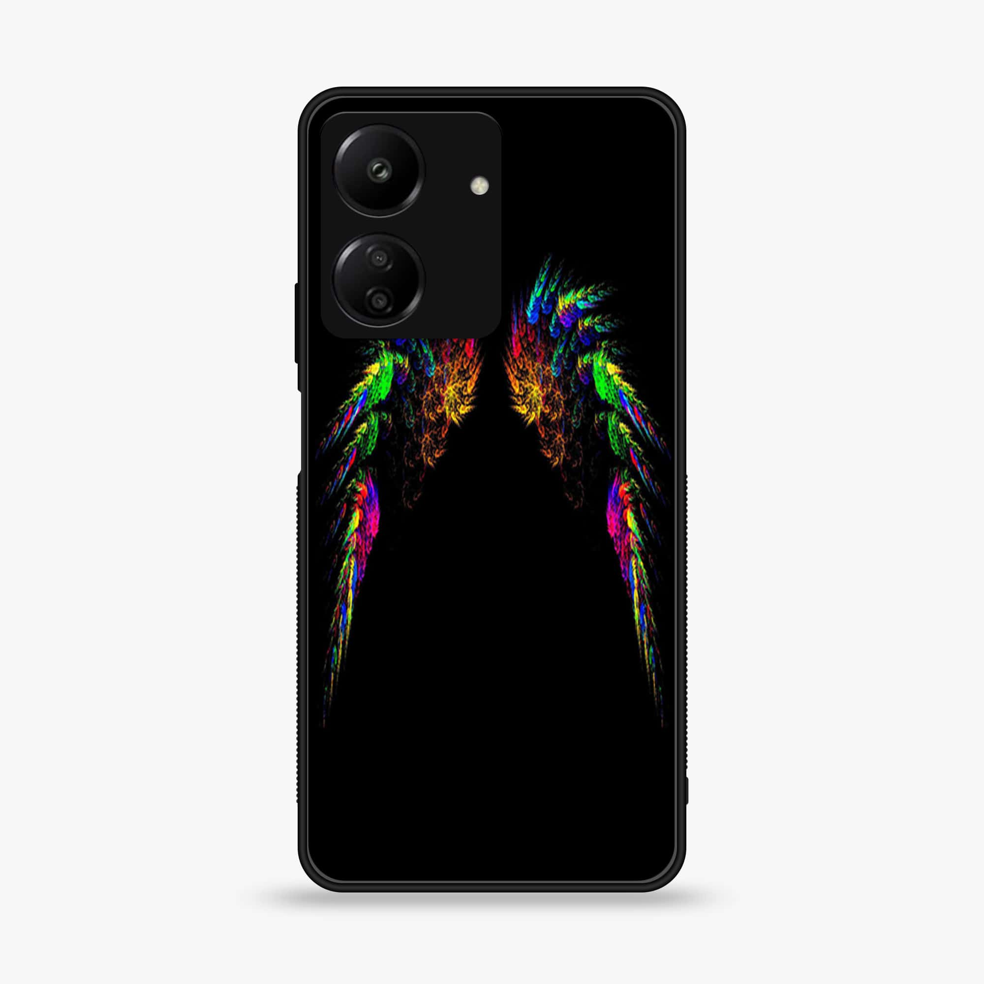 Xiaomi Poco C65 - Angel Wings Series - Premium Printed Glass soft Bumper shock Proof Case