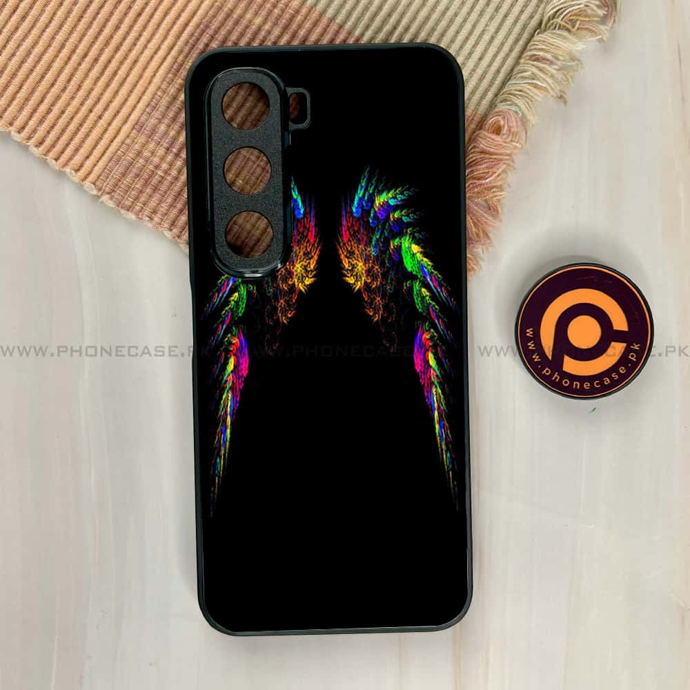 Infinix Hot 60i - Angel Wings Series - Premium Metal Printed soft Bumper shock Proof Case