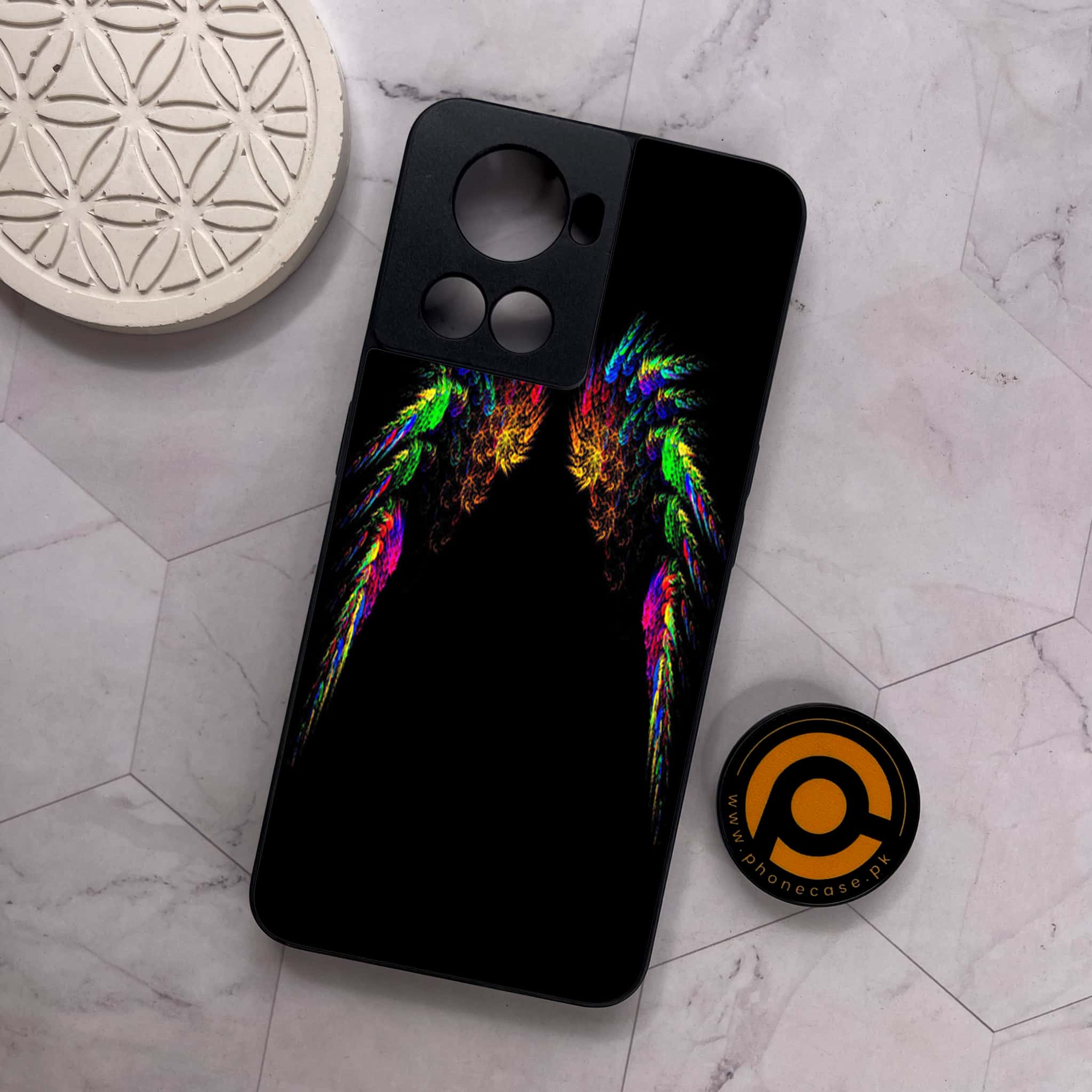 OnePlus 10R - Angel Wings Series - Premium Metal Printed soft Bumper shock Proof Case