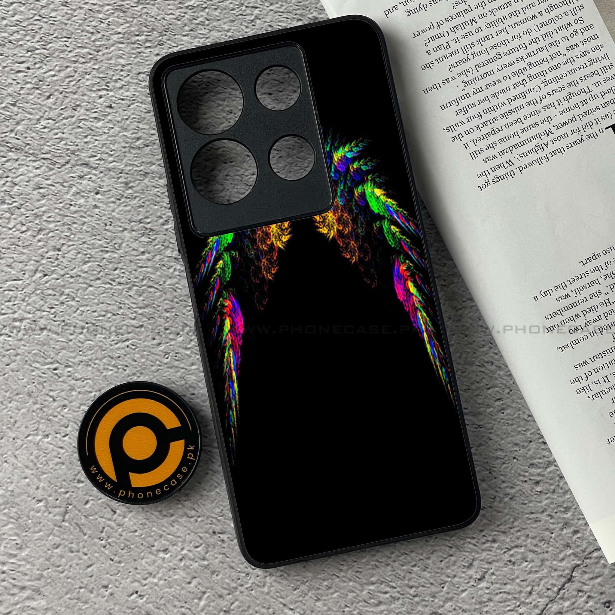 Infinix Note 30 - Angel Wings Series - Premium Printed Glass soft Bumper shock Proof Case