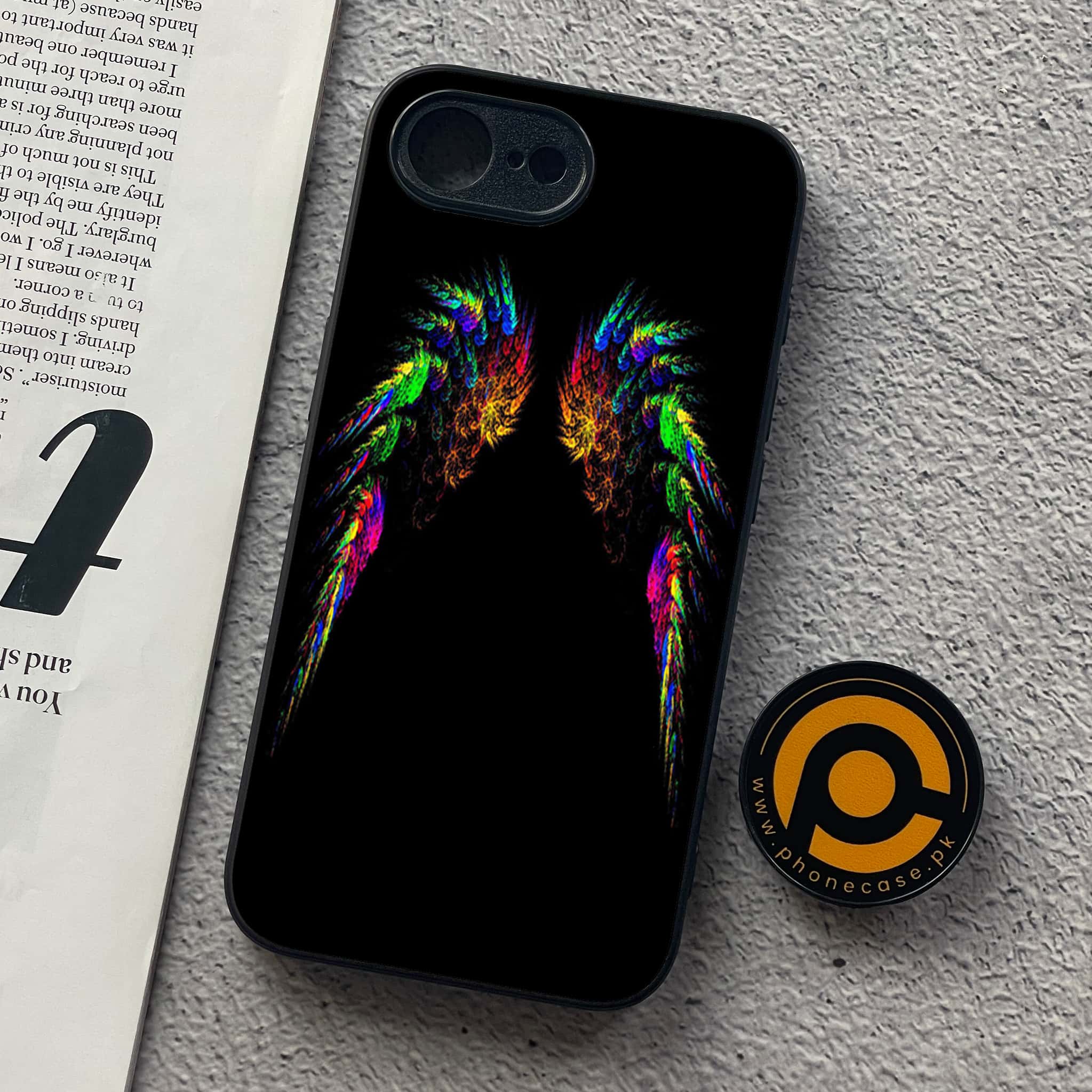 iPhone 16e - Angel Wings Series - Premium Metal  Printed soft Bumper shock Proof Case