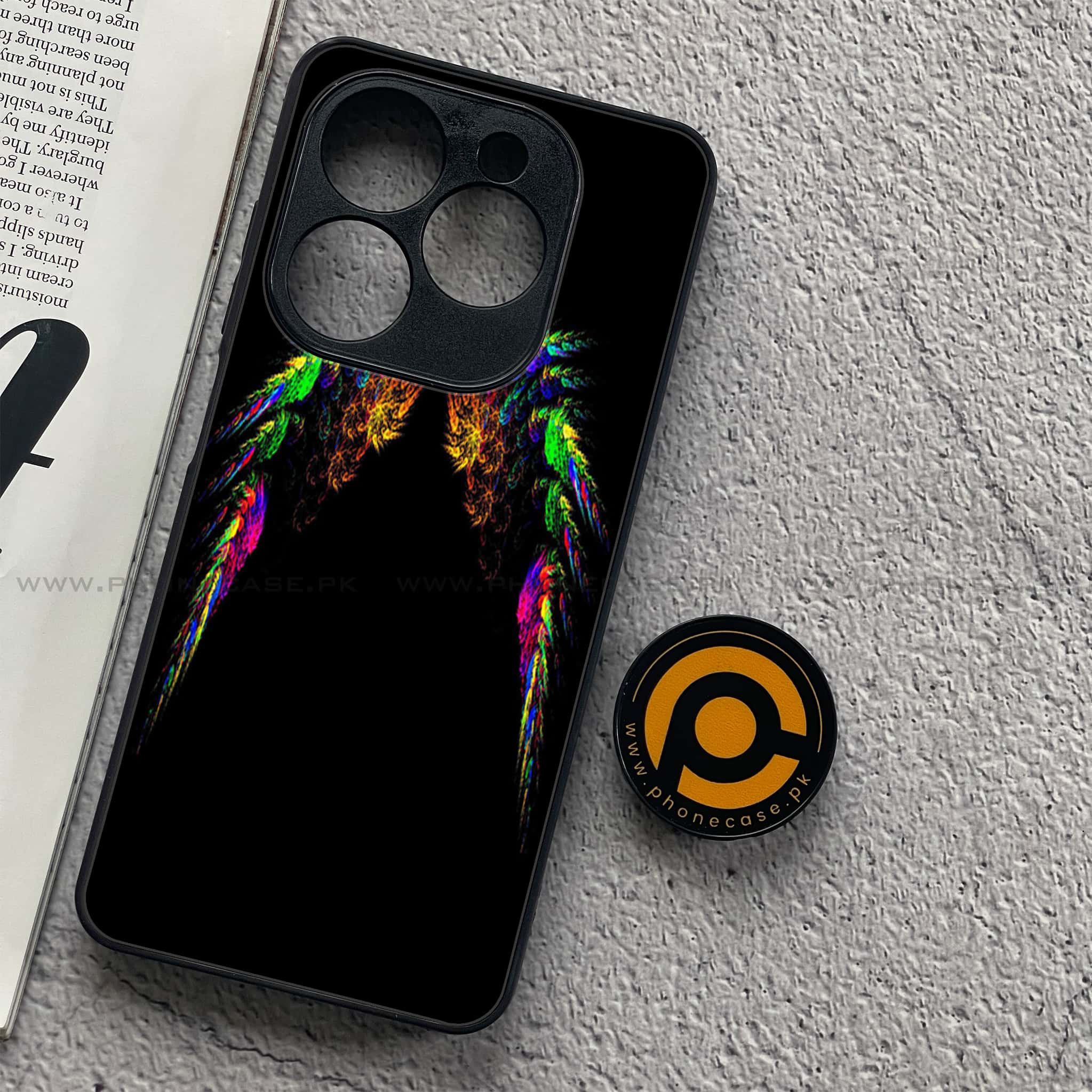 Infinix Smart 8 Pro - Angel Wings Series - Premium Metal Printed soft Bumper shock Proof Case