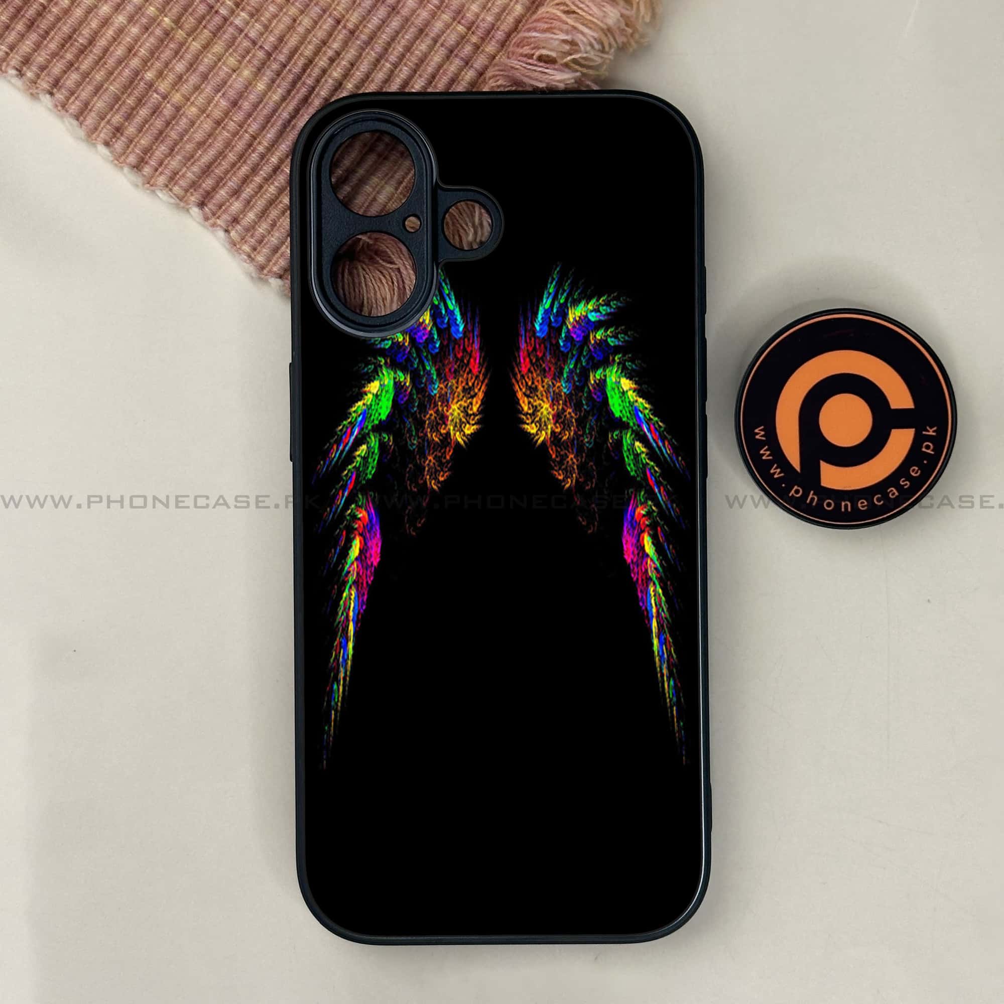 iPhone 17 - Angel Wings Series - Premium Printed Glass soft Bumper shock Proof Case