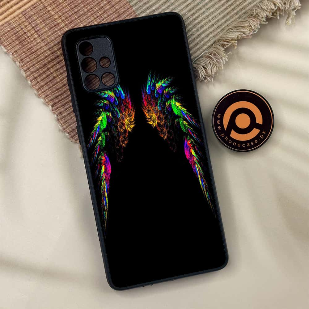 Samsung Galaxy A71 - Angel Wing Series - Premium Metal Printed soft Bumper shock Proof Case