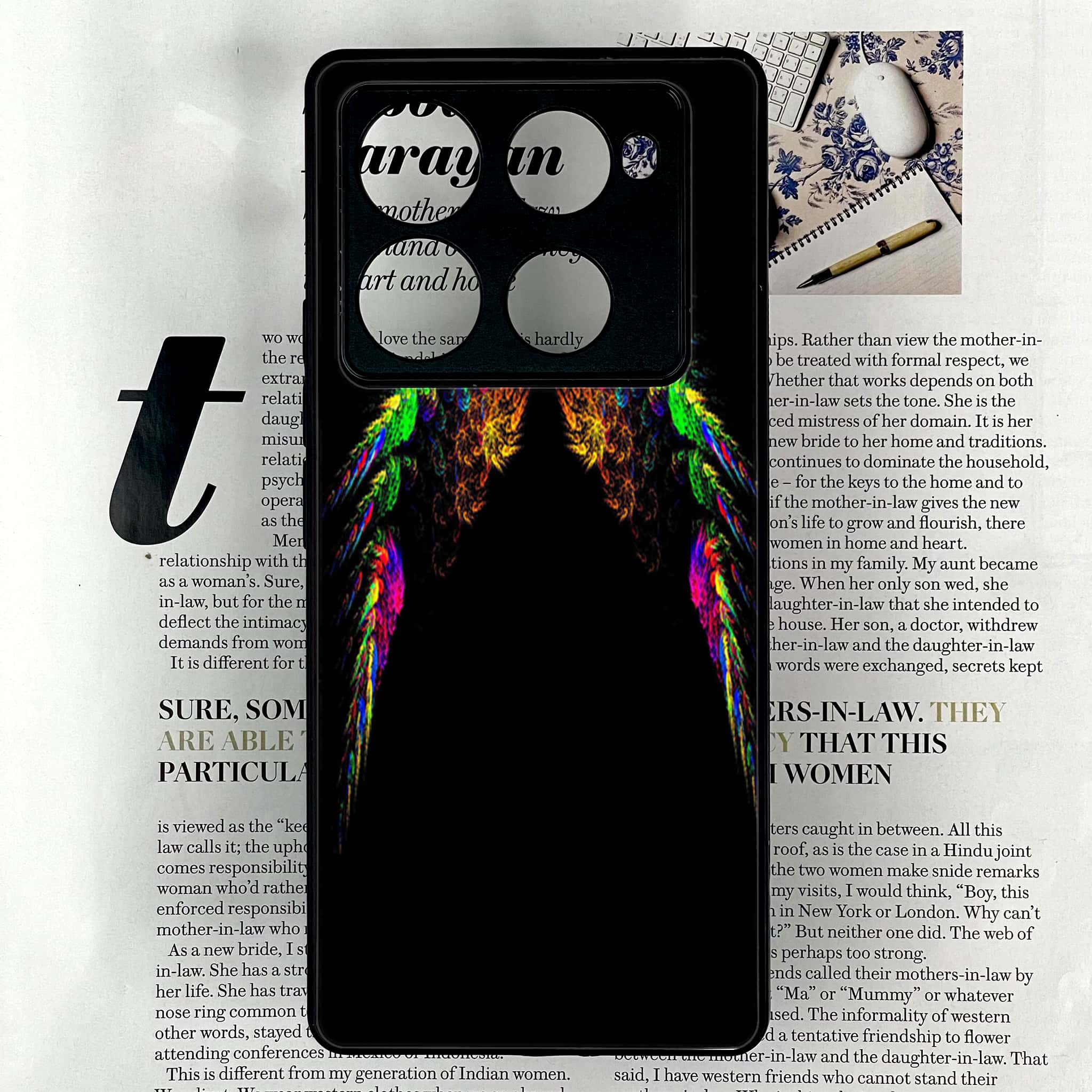 Infinix Note 40 Pro Plus - Angel Wings Series - Premium Metal Printed soft Bumper shock Proof Case