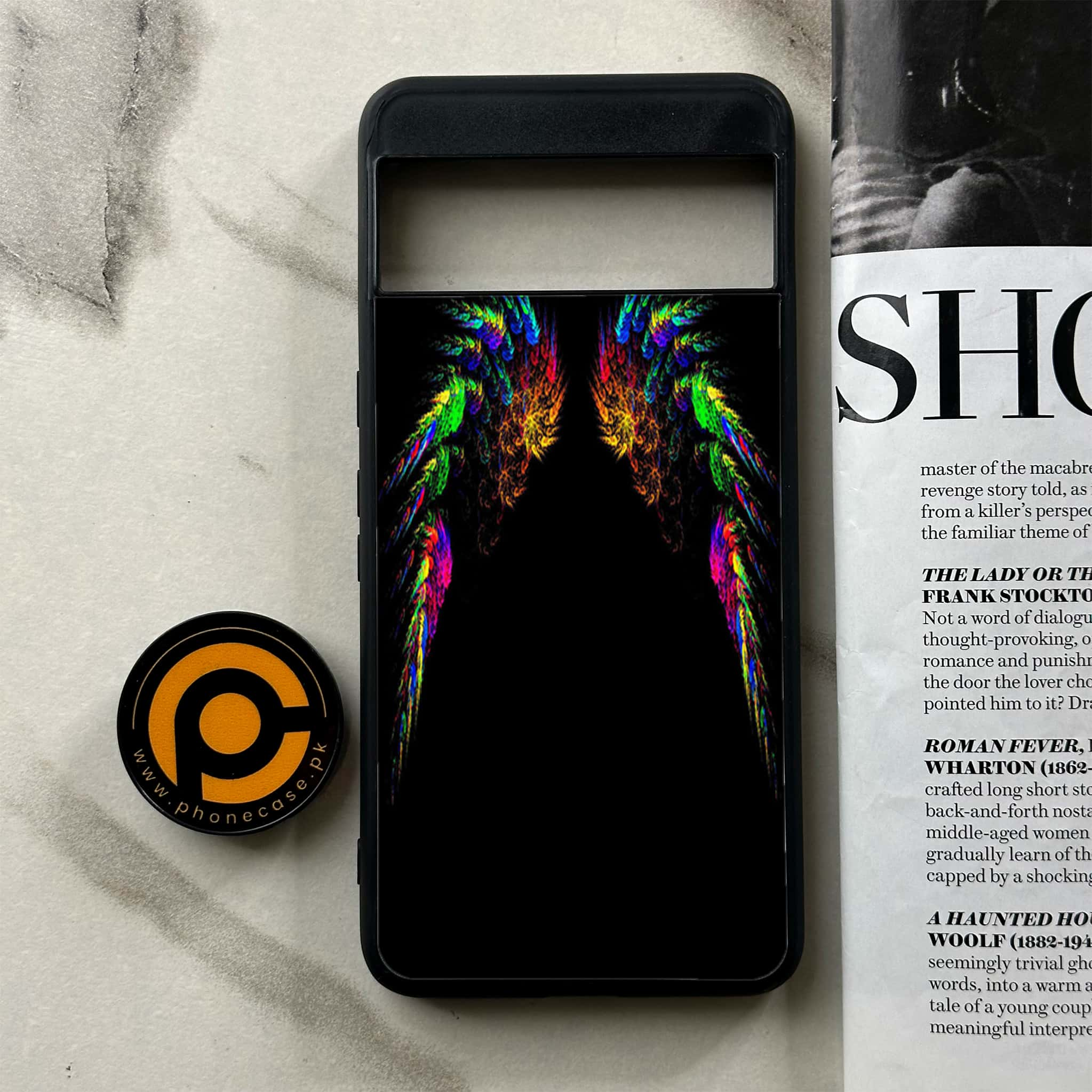 Google Pixel 8 Pro - Angel Wings Series - Premium Printed Glass soft Bumper shock Proof Case