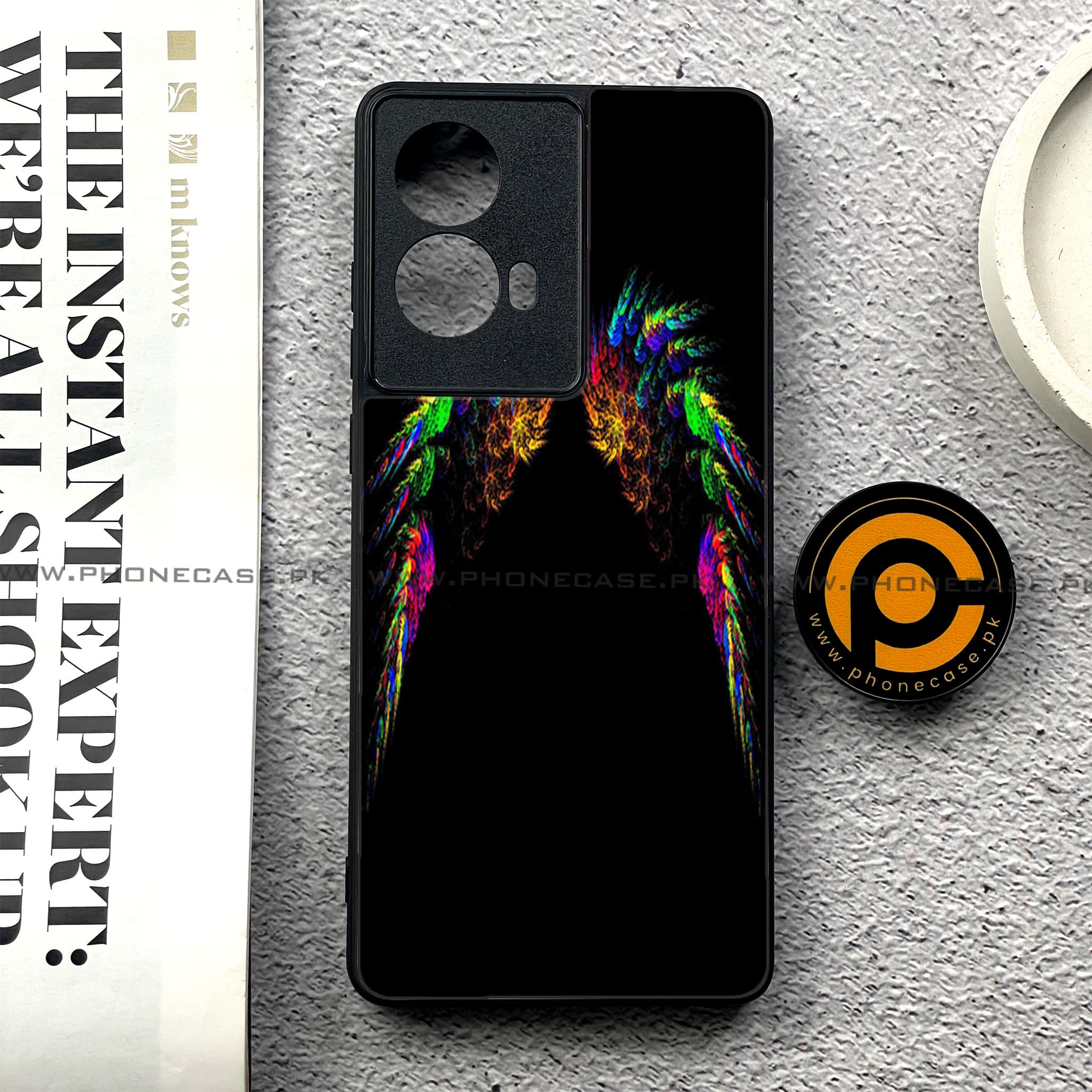 Moto G85 - Angel Wings Series - Premium Printed Glass soft Bumper shock Proof Case