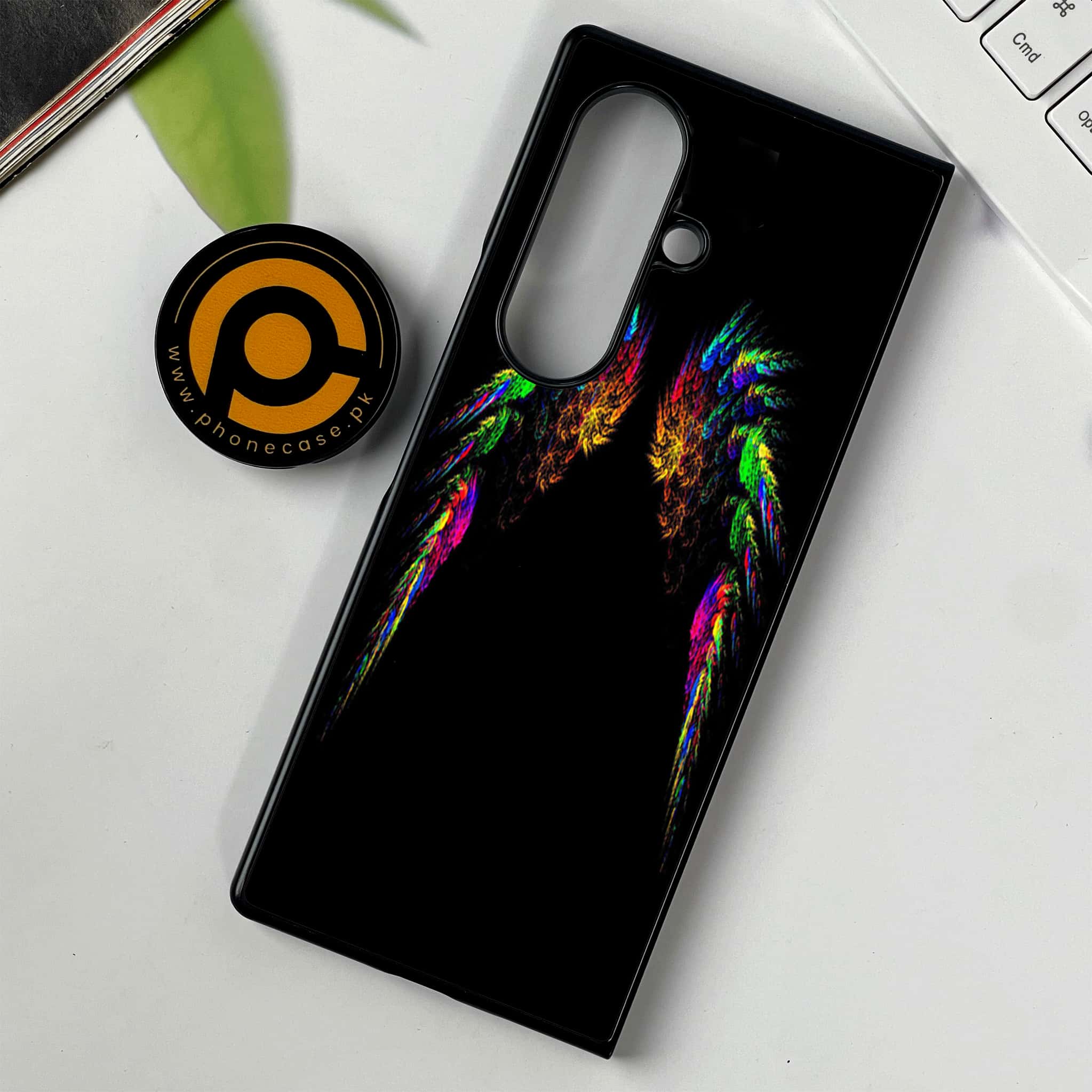 Samsung Galaxy Z Fold 7 - Angel Wings Series - Premium Metal Printed soft Bumper shock Proof Case