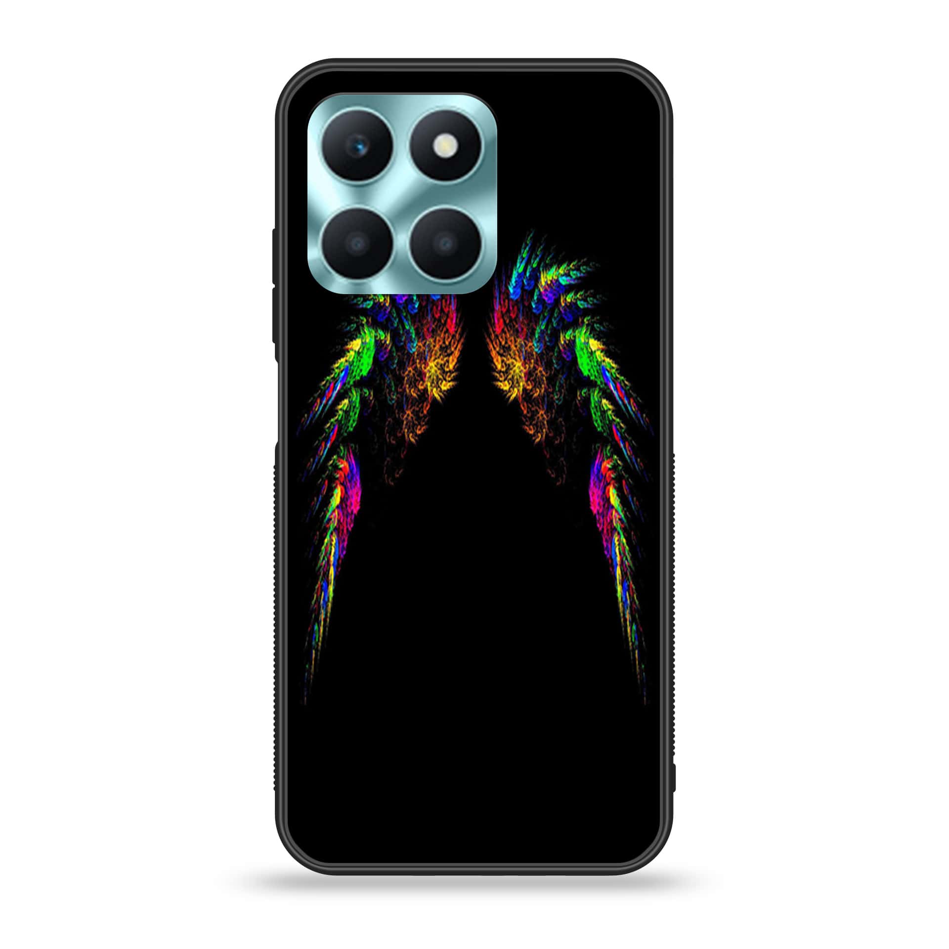 Honor X6a - Angel Wings Series - Premium Printed Glass soft Bumper shock Proof Case