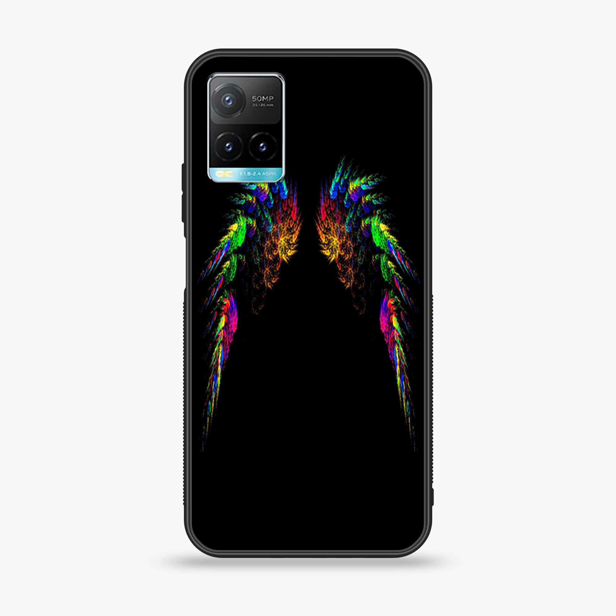 Vivo Y33T Angel Wings Series  Premium Printed Glass soft Bumper shock Proof Case