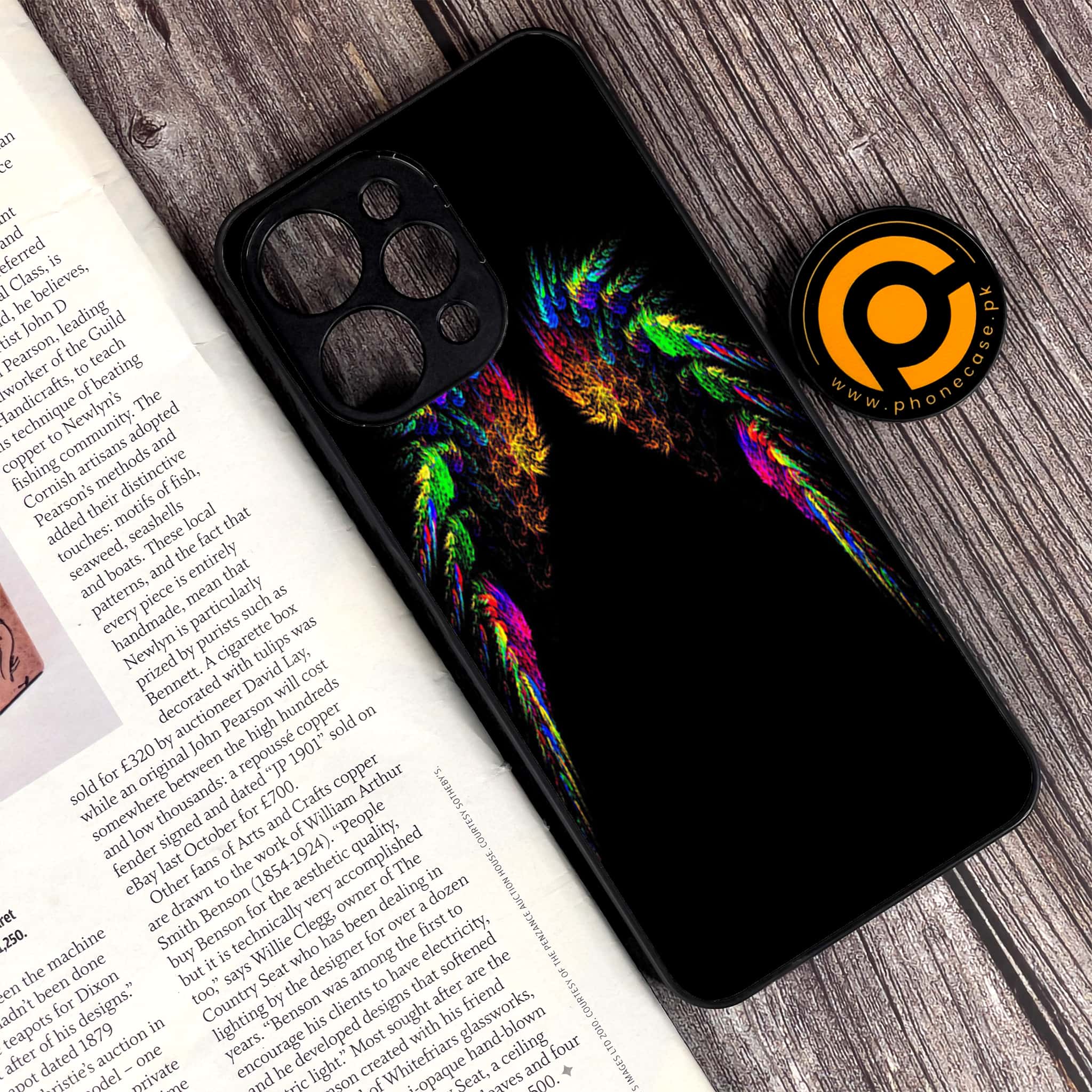 Xiaomi Redmi 12 - Angel Wings Series - Premium Printed Glass soft Bumper shock Proof Case