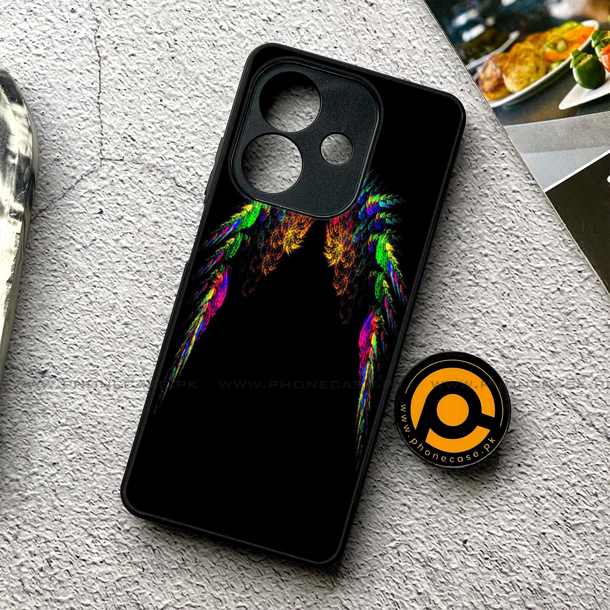 Oppo A5i - Angel Wings Series - Premium Printed Metal soft Bumper shock Proof Case
