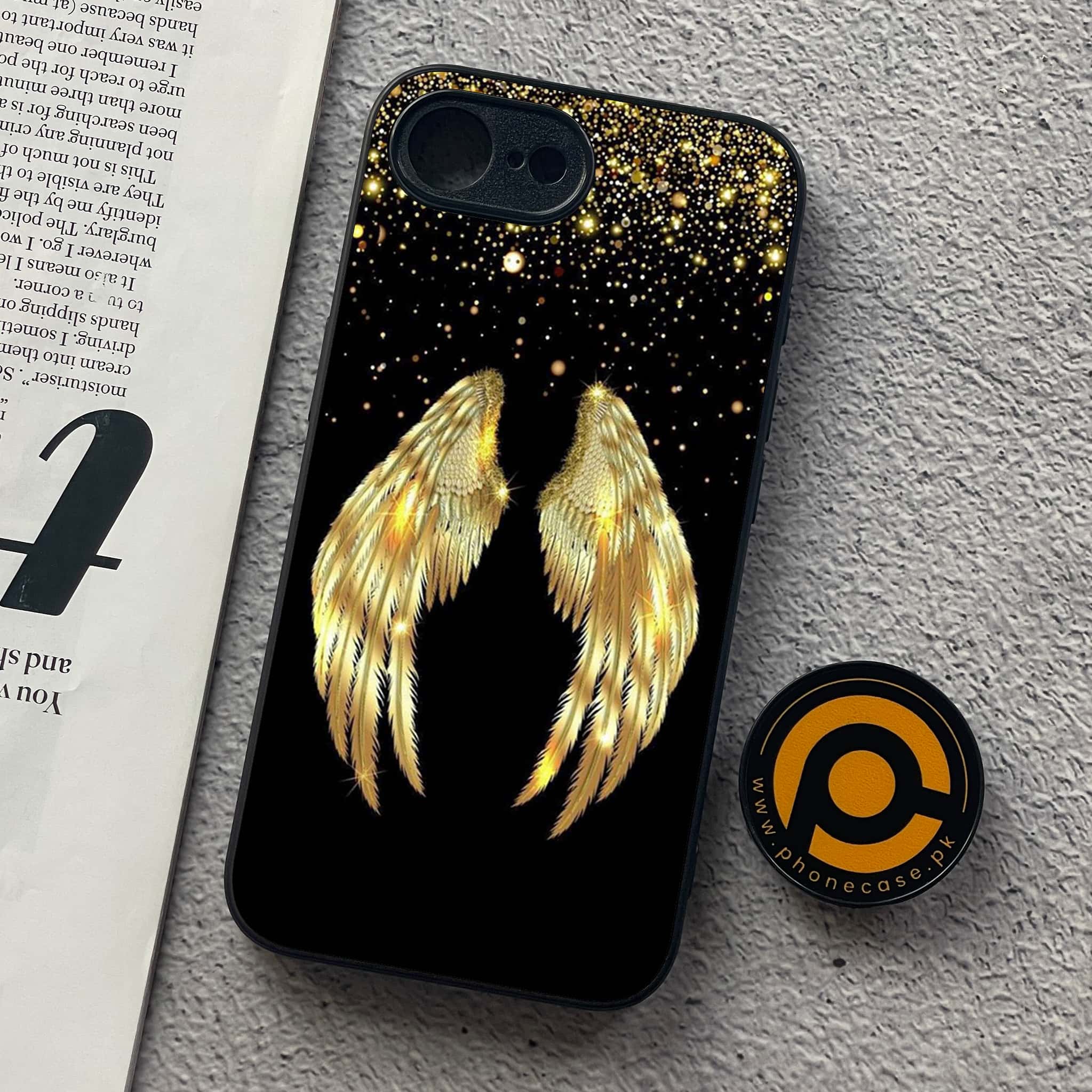iPhone 16e - Angel Wings Series - Premium Metal  Printed soft Bumper shock Proof Case