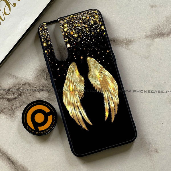 Vivo V15 Pro - Angel Wings Series - Premium Printed Glass soft Bumper shock Proof Case