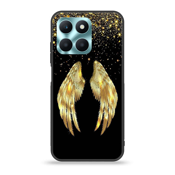 Honor X6a - Angel Wings Series - Premium Printed Glass soft Bumper shock Proof Case