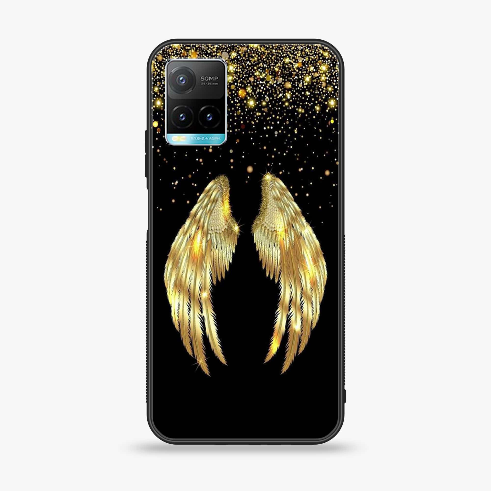 Vivo Y33T Angel Wings Series  Premium Printed Glass soft Bumper shock Proof Case