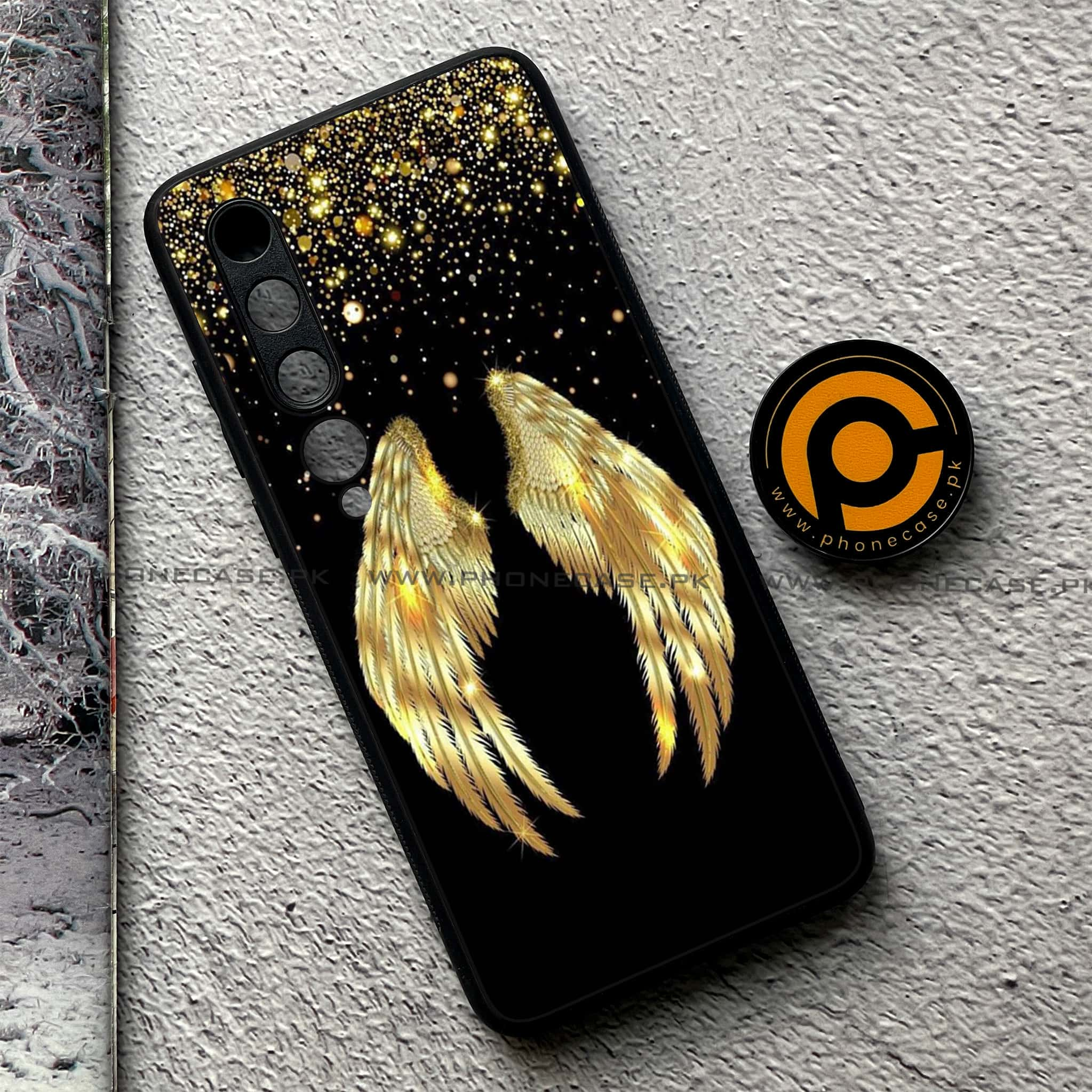 Xiaomi Mi 10 - Angel Wings Series - Premium Printed Glass soft Bumper shock Proof Case