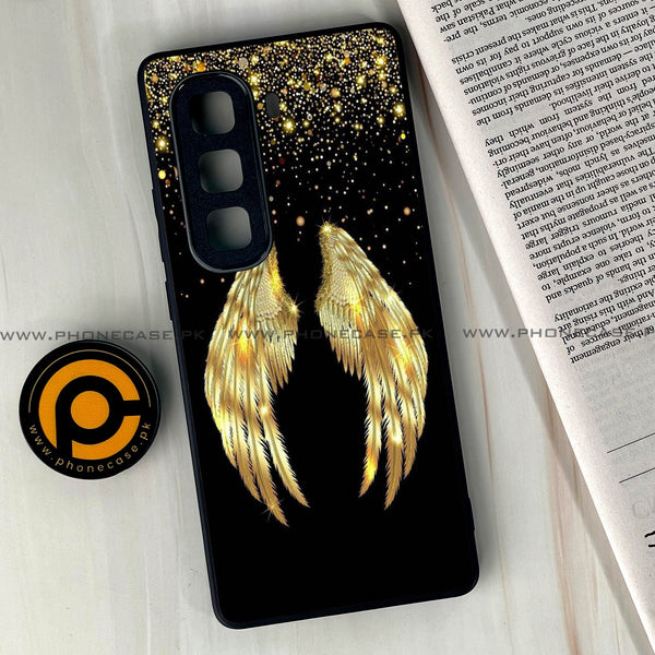 Infinix Hot 60  - Angel Wings Series - Premium Metal Printed soft Bumper shock Proof Case