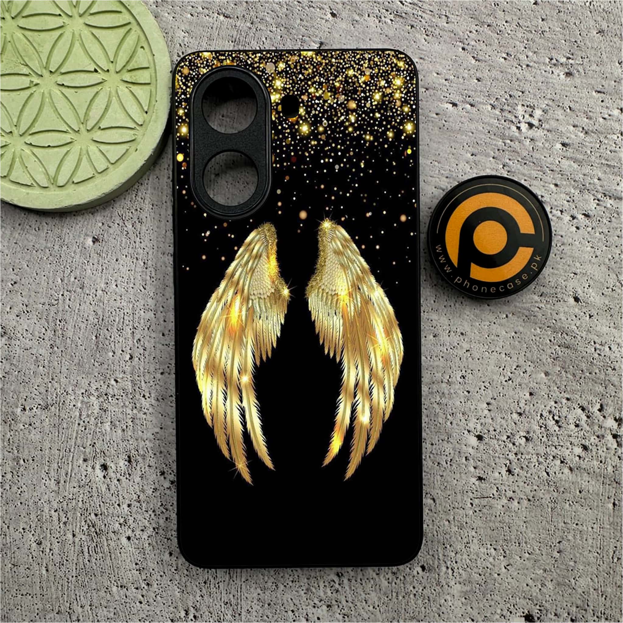 Xiaomi Poco X7 Pro 5G - Angel Wings Series - Premium Metal Printed soft Bumper shock Proof Case