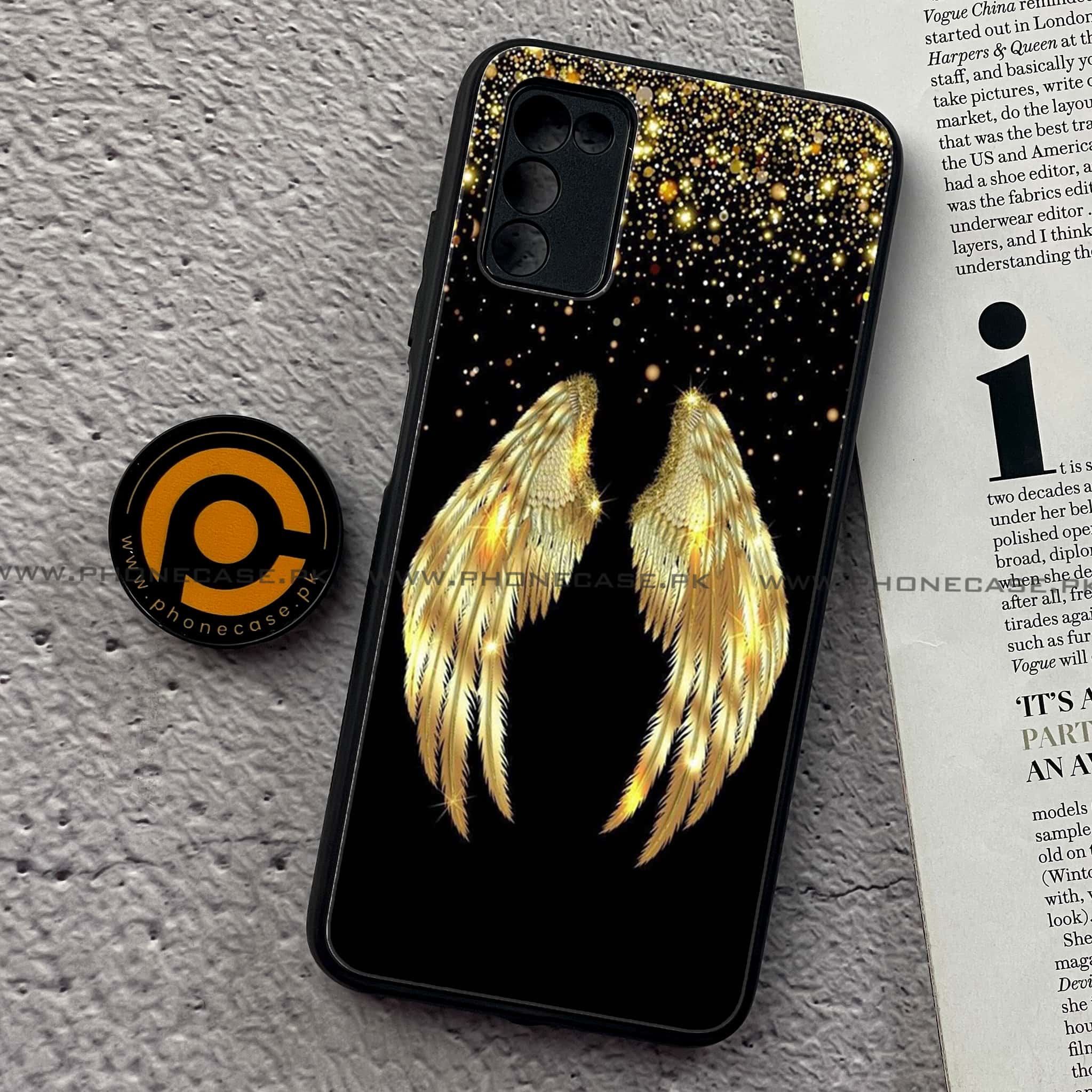 Samsung Galaxy A02s - Angel Wings Series - Premium Printed Metal soft Bumper shock Proof Case