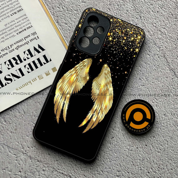 Samsung Galaxy A23- Angel Wing Design 1  - Premium Printed Glass soft Bumper shock Proof Case CS-26487
