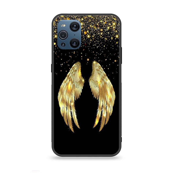 Oppo Find X3 - Angel Wings Series - Premium Printed Glass soft Bumper shock Proof Case