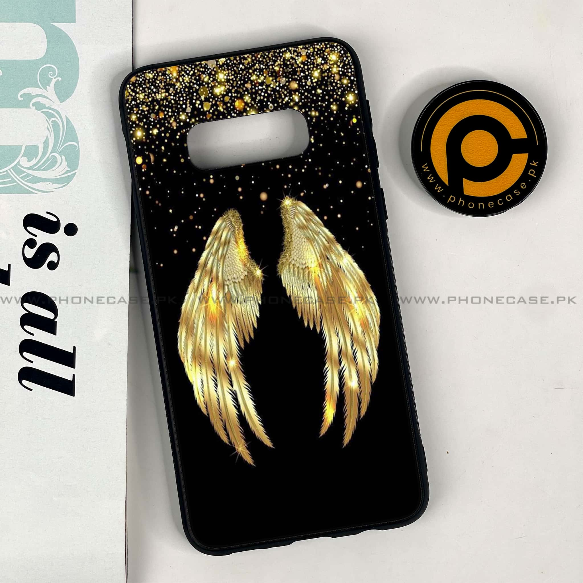 Galaxy S10e - Angel Wings Series - Premium Printed Glass soft Bumper shock Proof Case