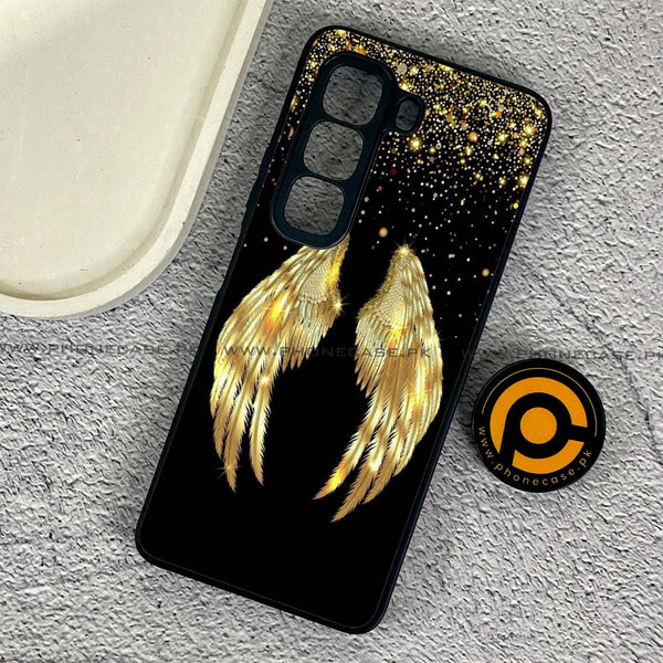 Infinix Hot 50 4G - Angel Wings Series - Premium Printed Glass soft Bumper shock Proof Case